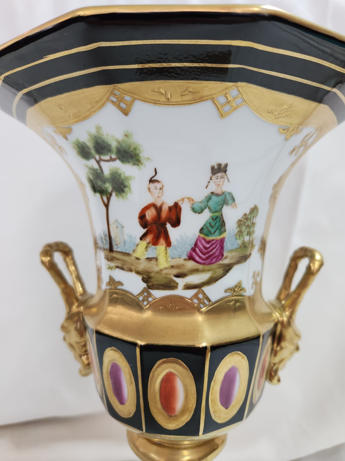 Rare - Porcelain Chinoiserie Urn Vase by Chelsea House