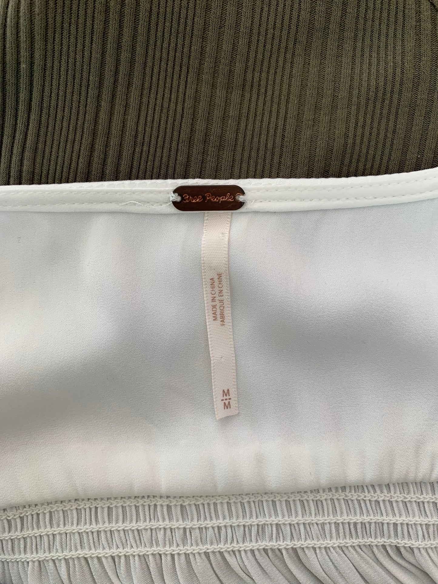 FREE PEOPLE white Bubble Long Sleeve Shirt - M