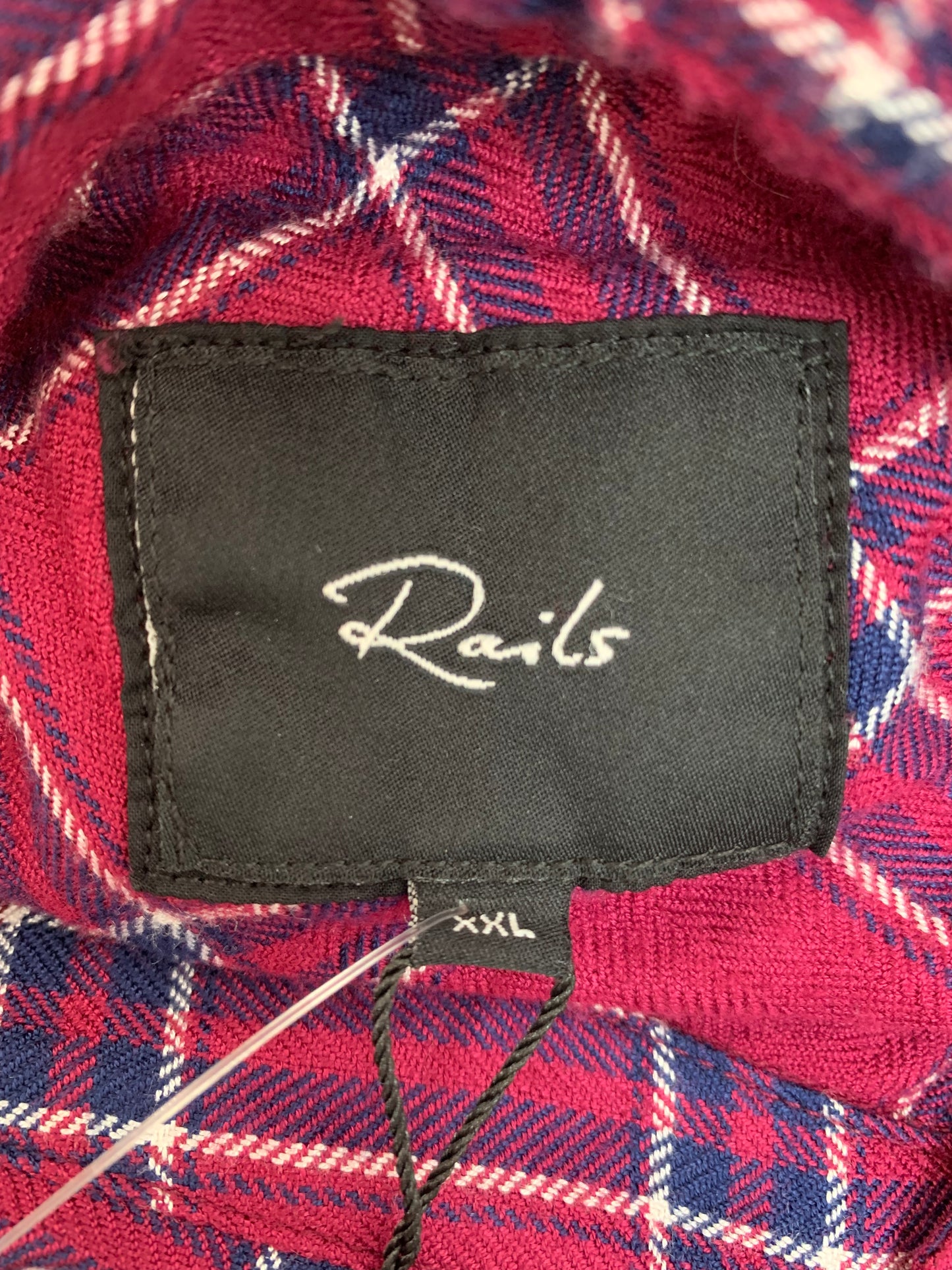 NWT - RAILS merlot navy Plaid Rayon Button Up Hunter Shirt - 2X