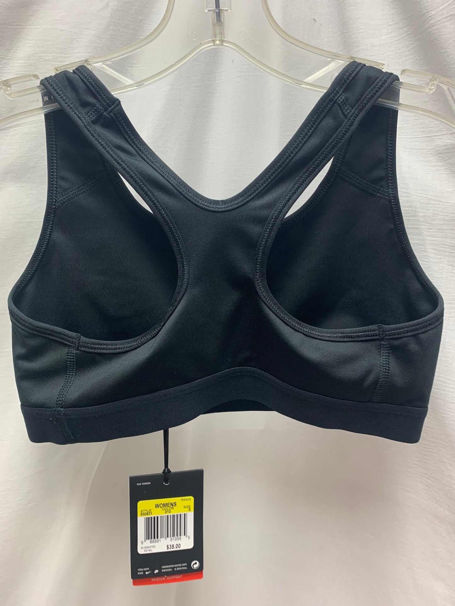 NWT - NIKE black medium support Dri-Fit Sports Bra - Size Small