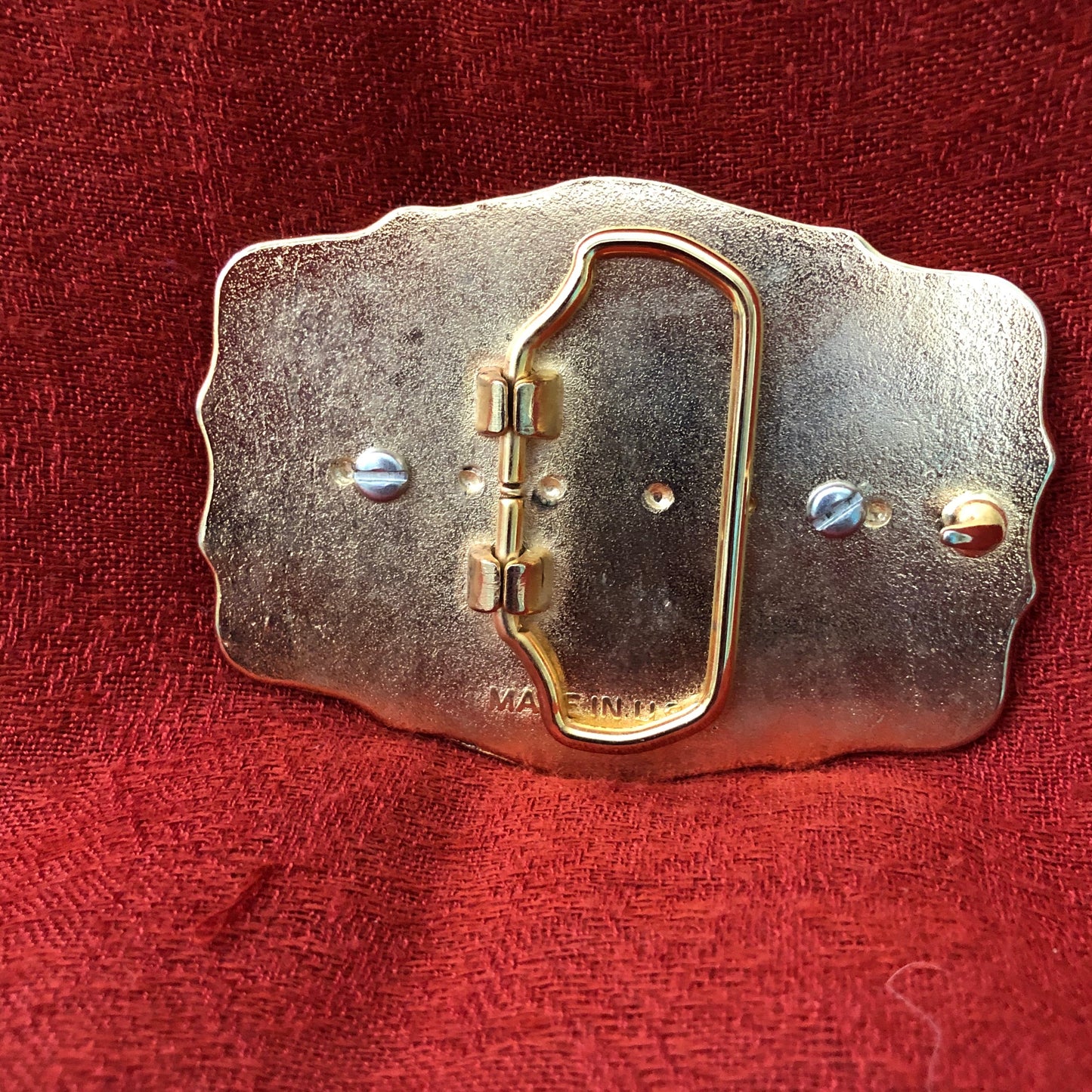 Gold Tone Banded Agate Belt Buckle