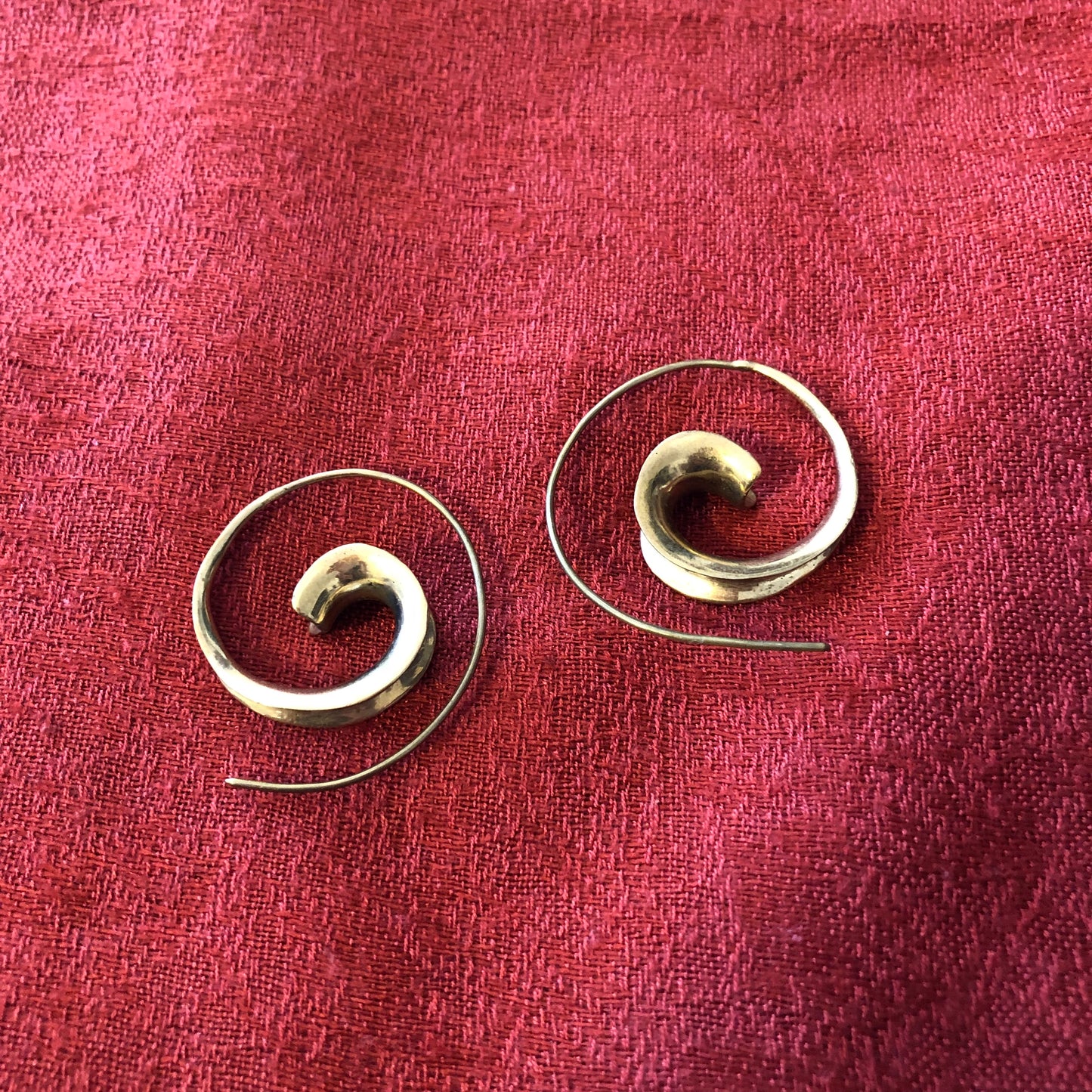 Brass Spiral Earrings