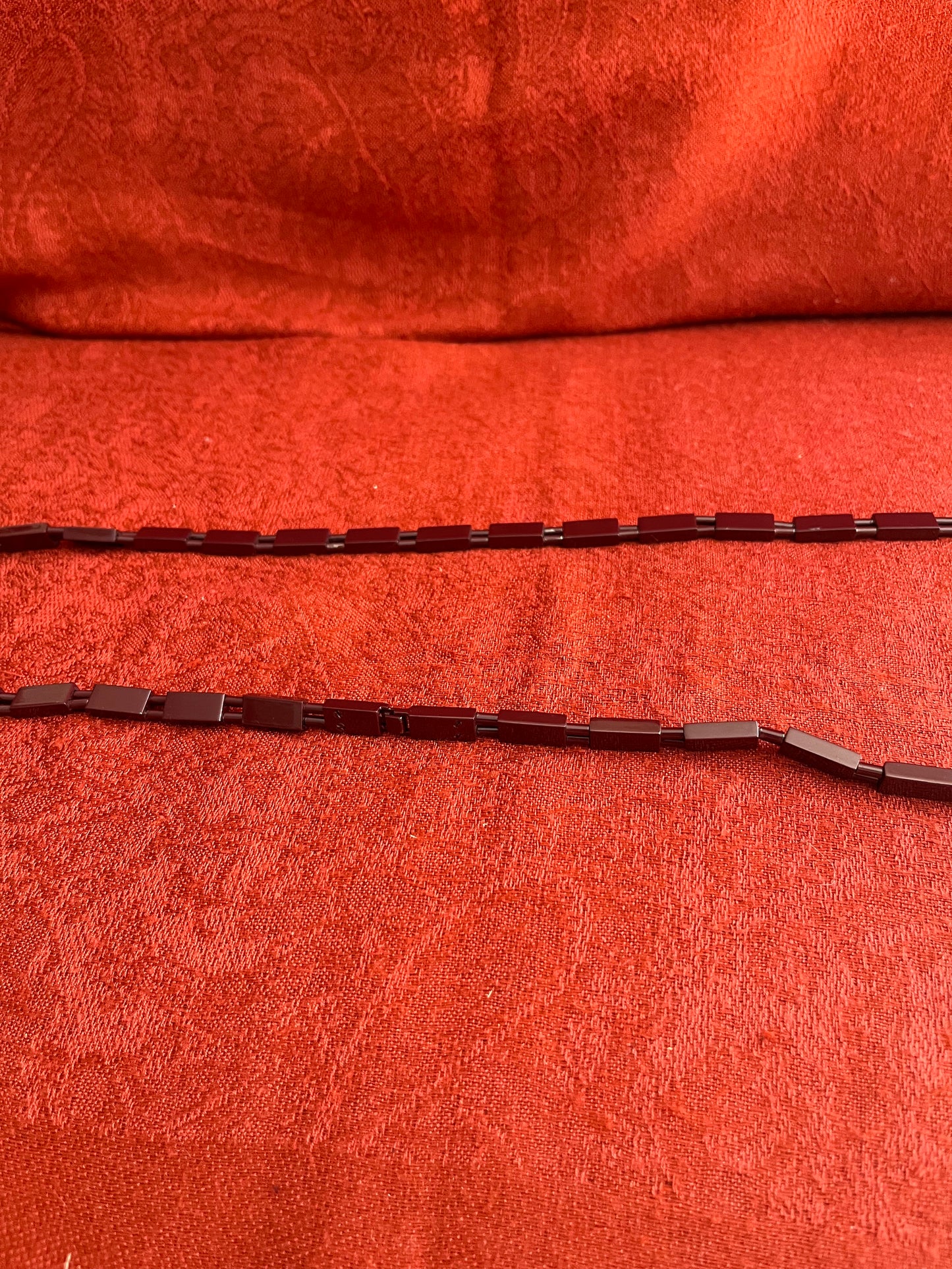 Calvin Klein Burgundy Metal Link Belt/Statement Necklace