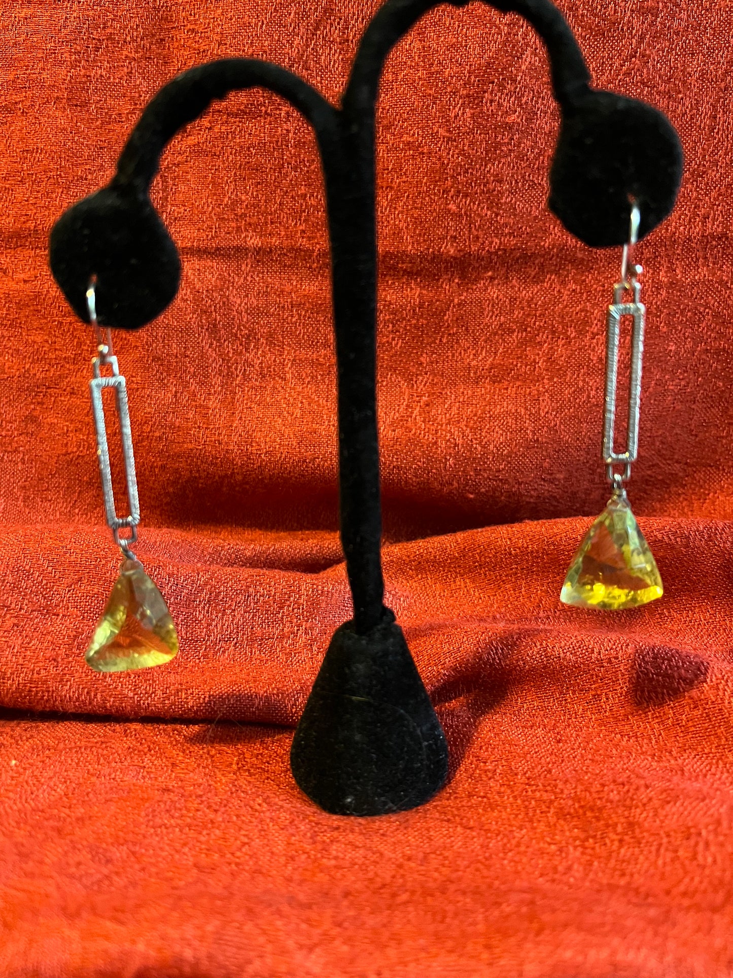 Handcrafted Citrine and Sterling Statement Earrings