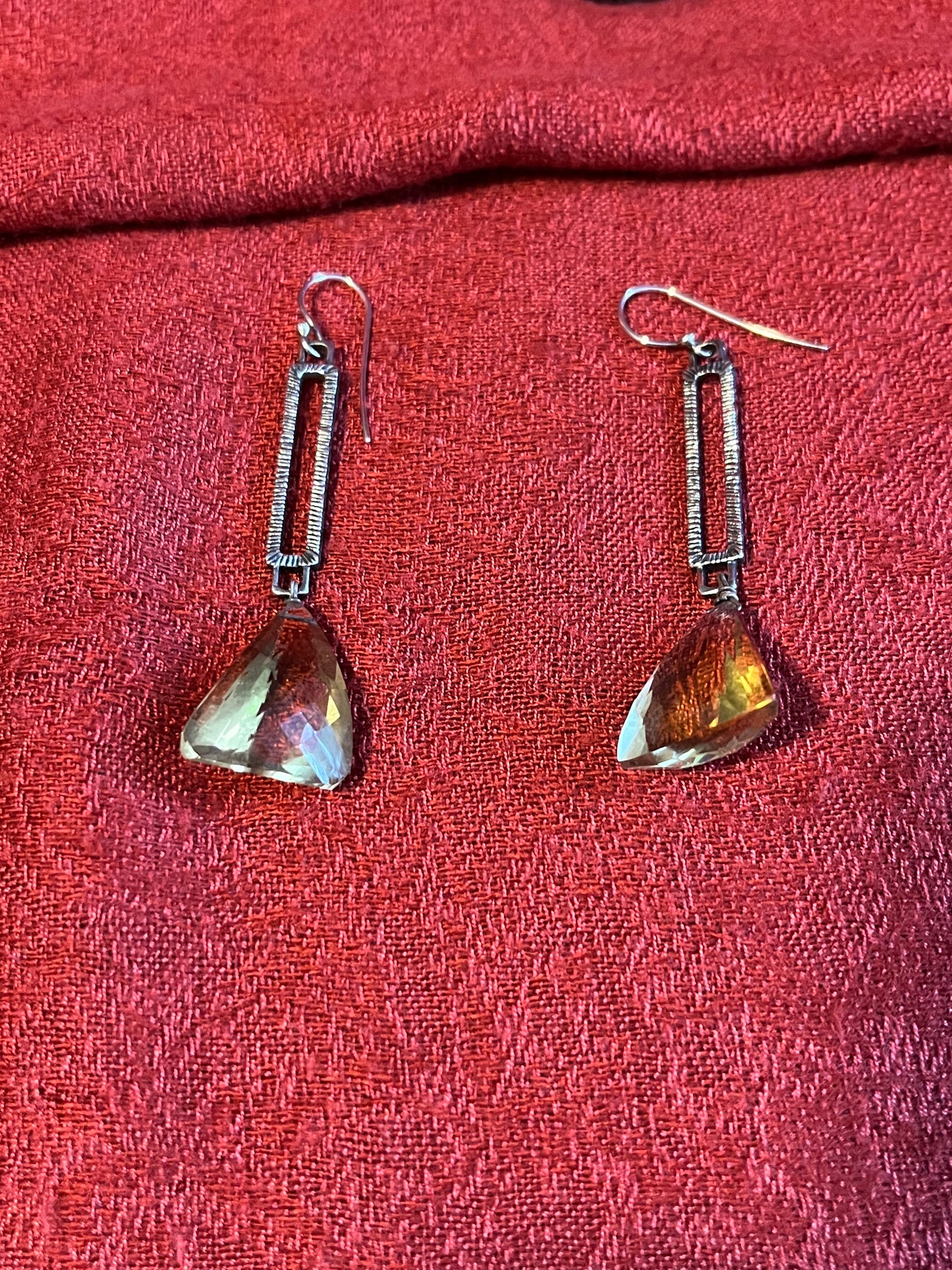 Handcrafted Citrine and Sterling Statement Earrings