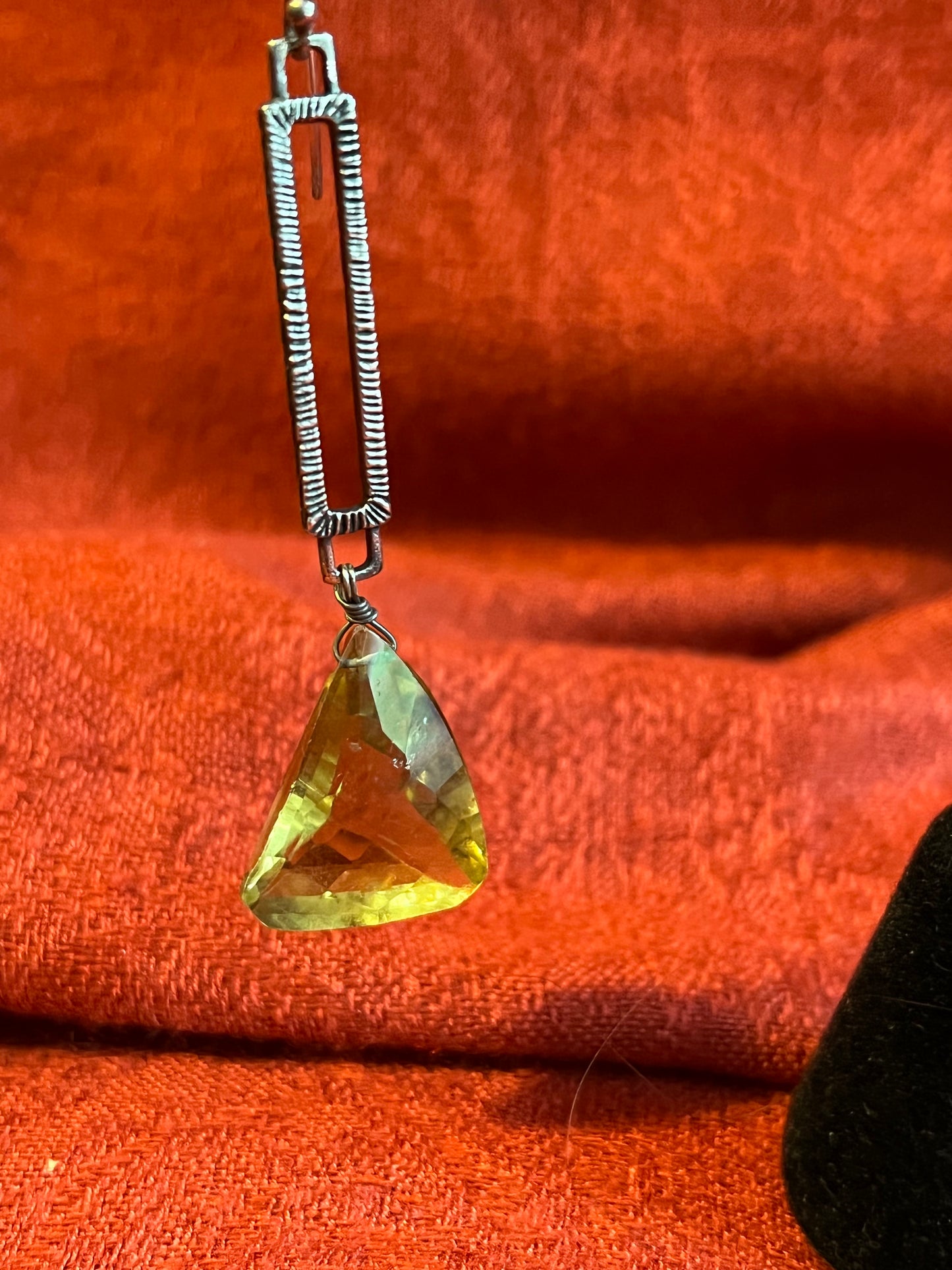 Handcrafted Citrine and Sterling Statement Earrings