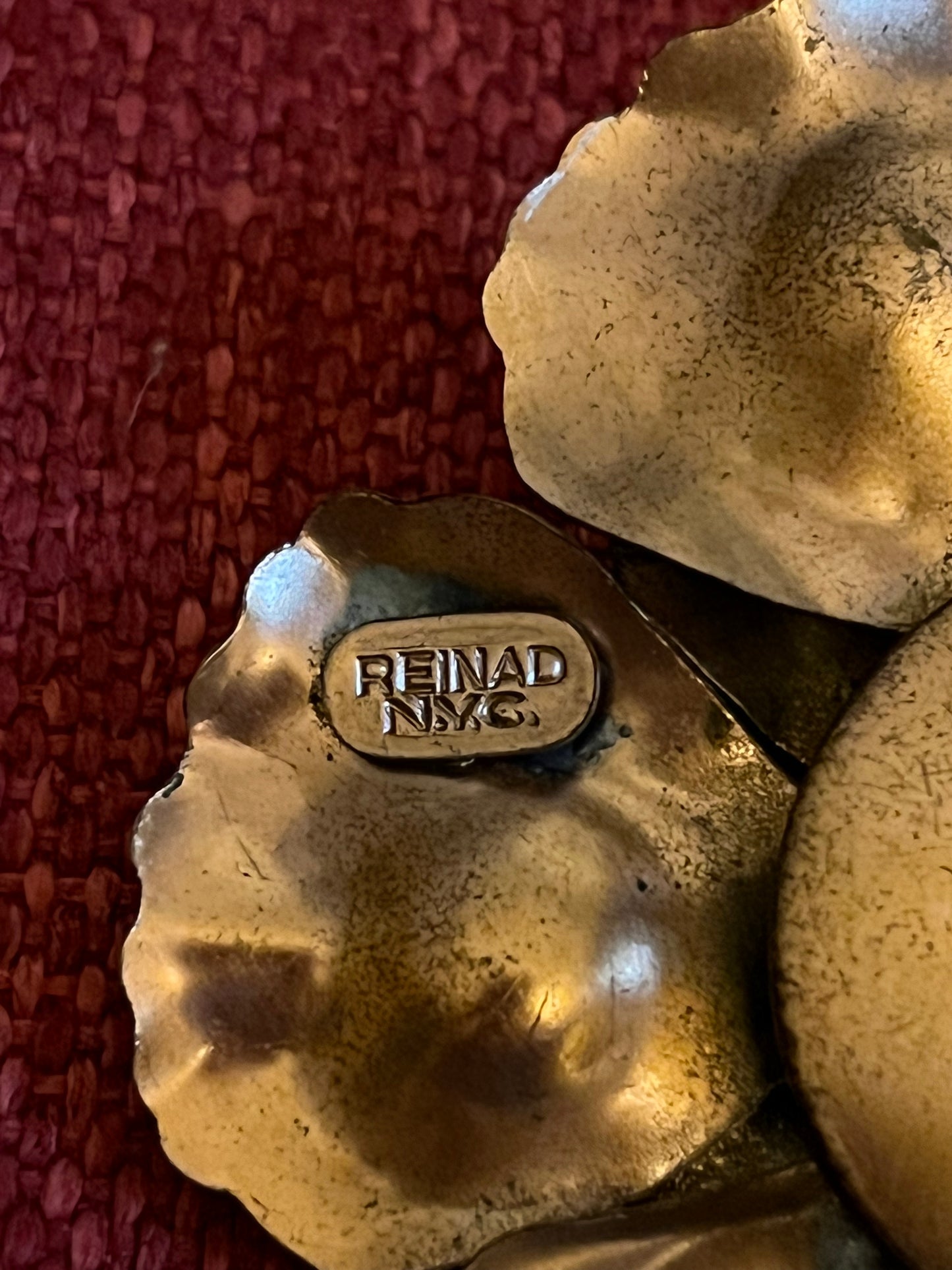 Vintage Reinad NYC Copper Brooch