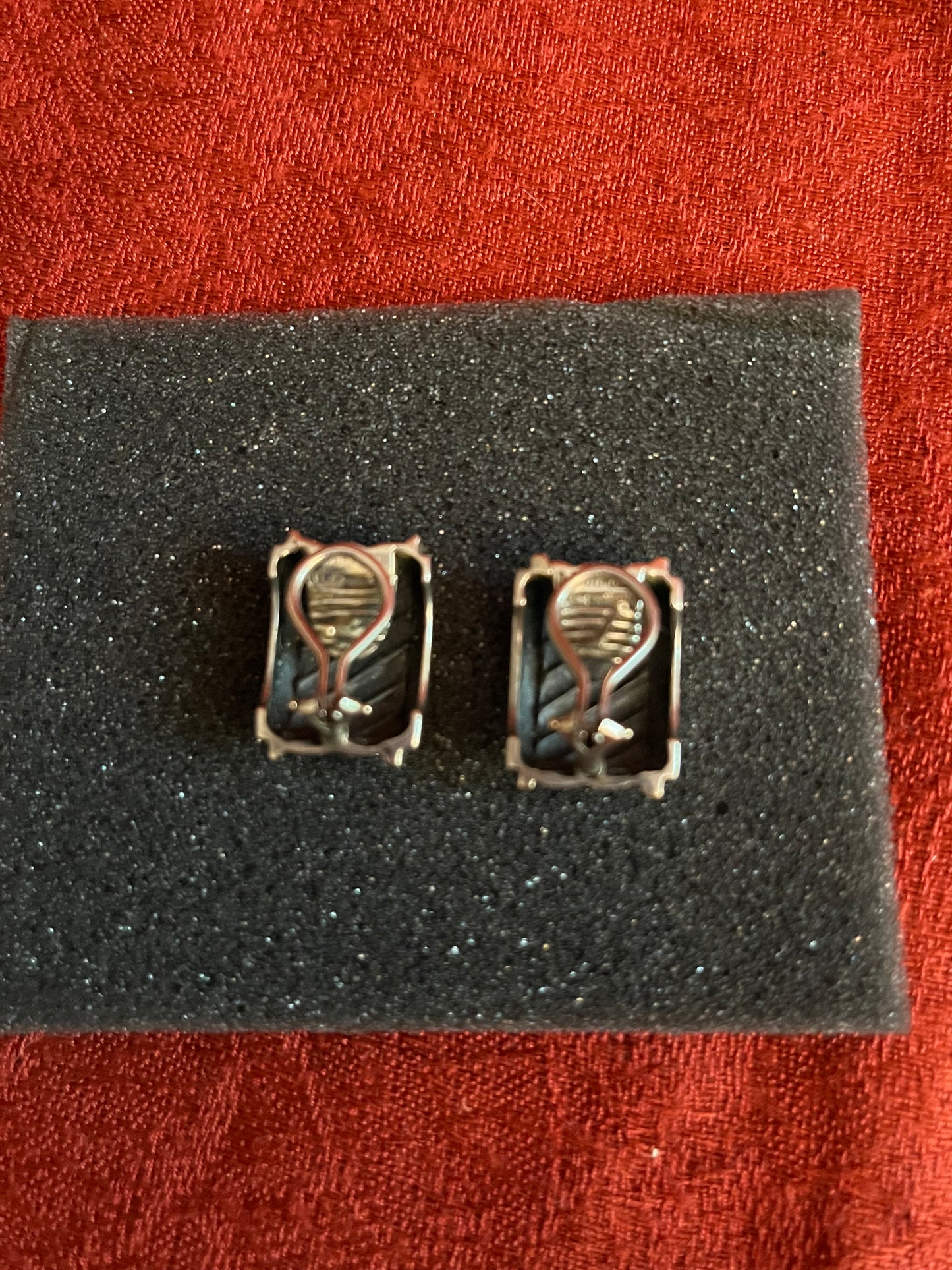 David Yurman 14K & Sterling Cable Classics Cigar Band Stud Earrings