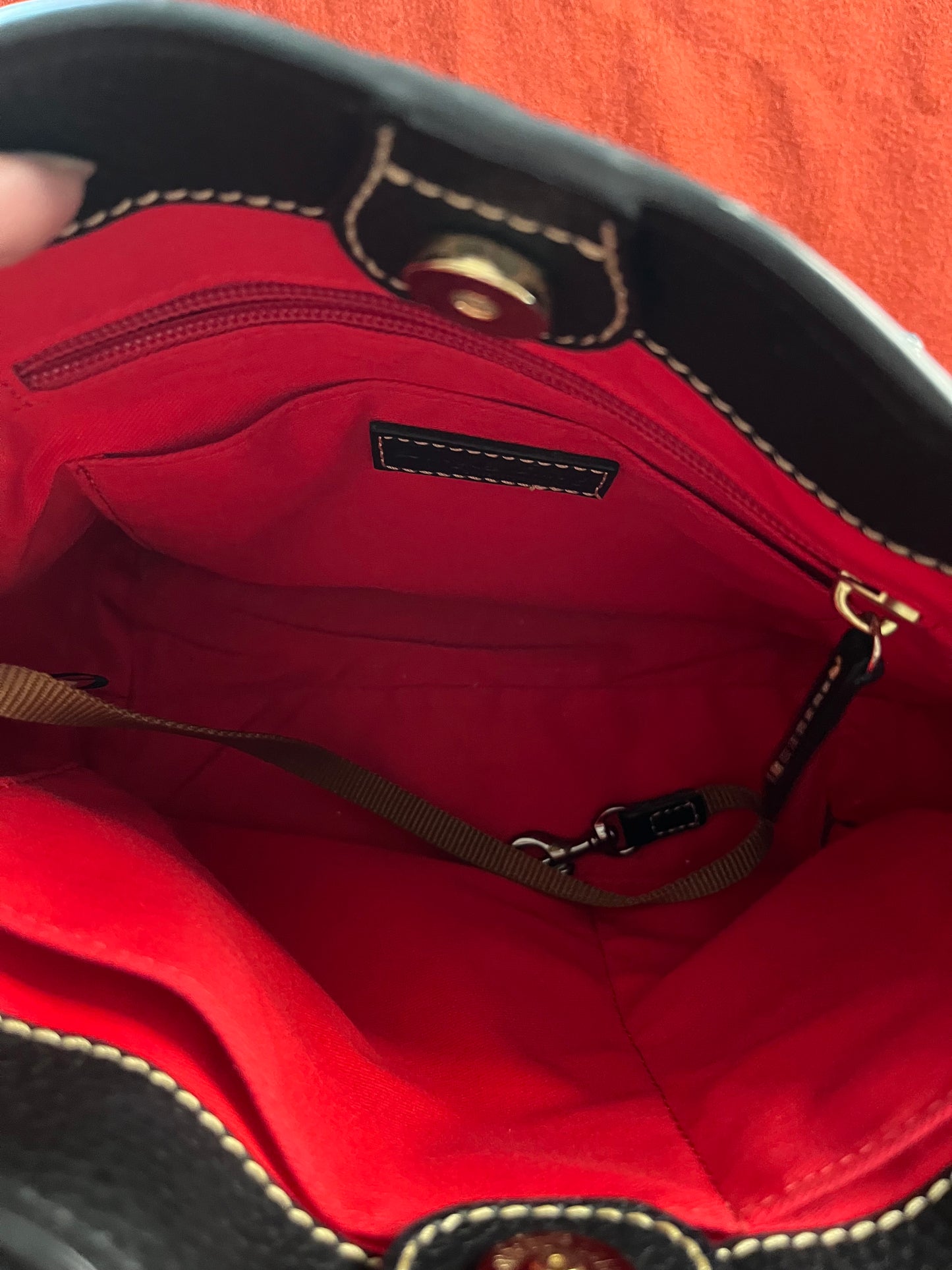 Black Dooney & Bourke Saffiano Leather Small Crossbody Bag