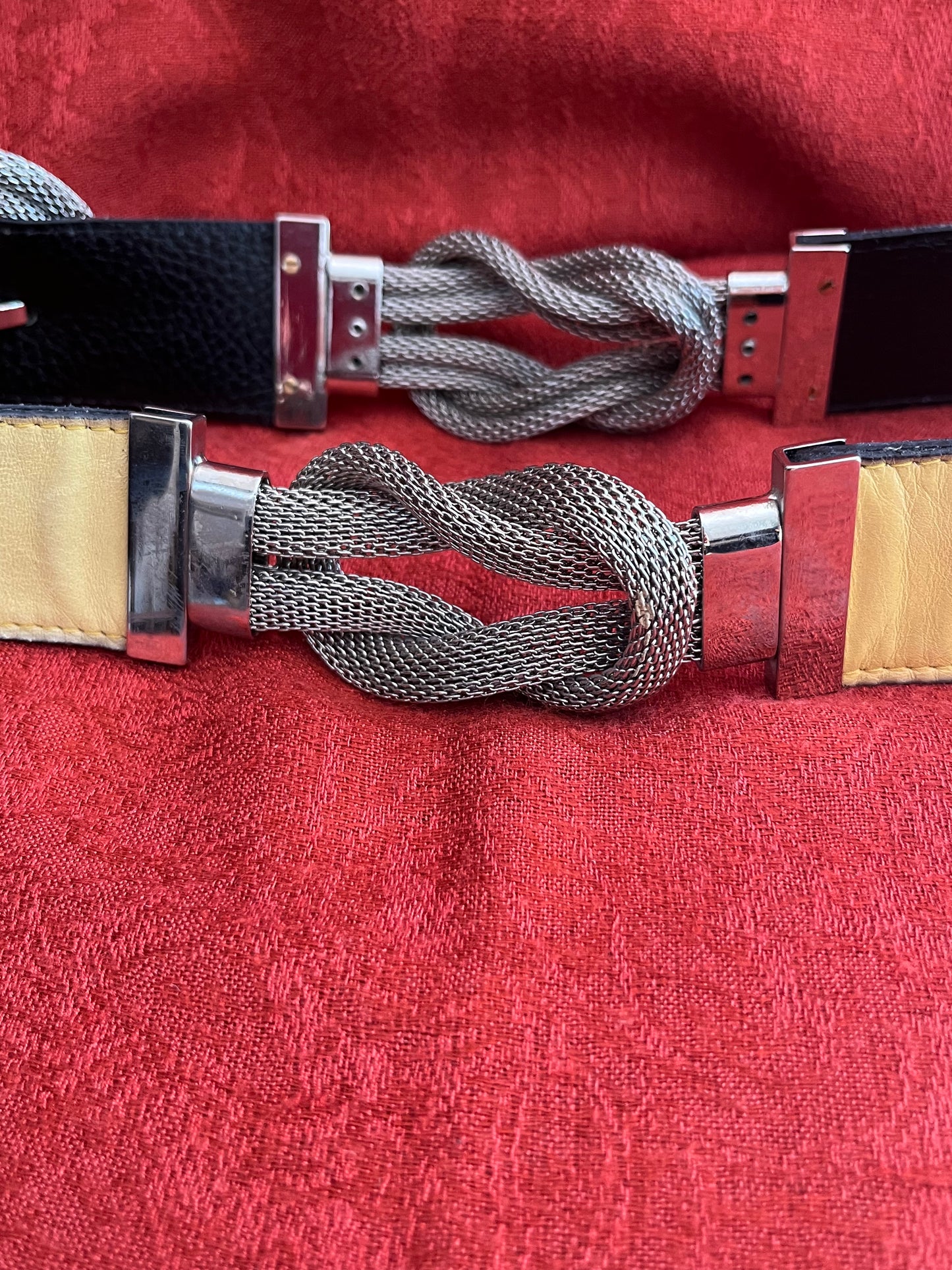 Vintage Metal Mesh and Leather Doppia Vita Belt