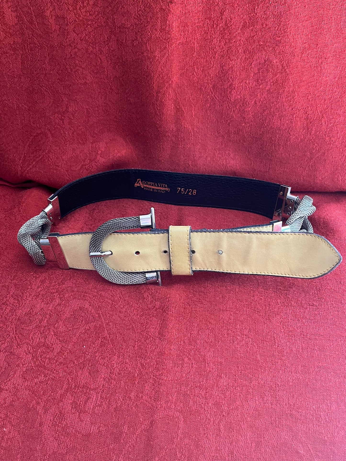 Vintage Metal Mesh and Leather Doppia Vita Belt