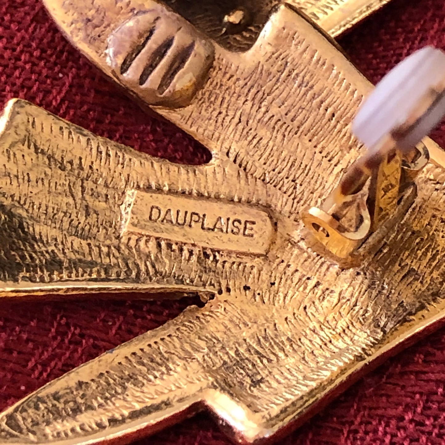 Vintage Duplaise Gold Tone Statement Clip On Earrings
