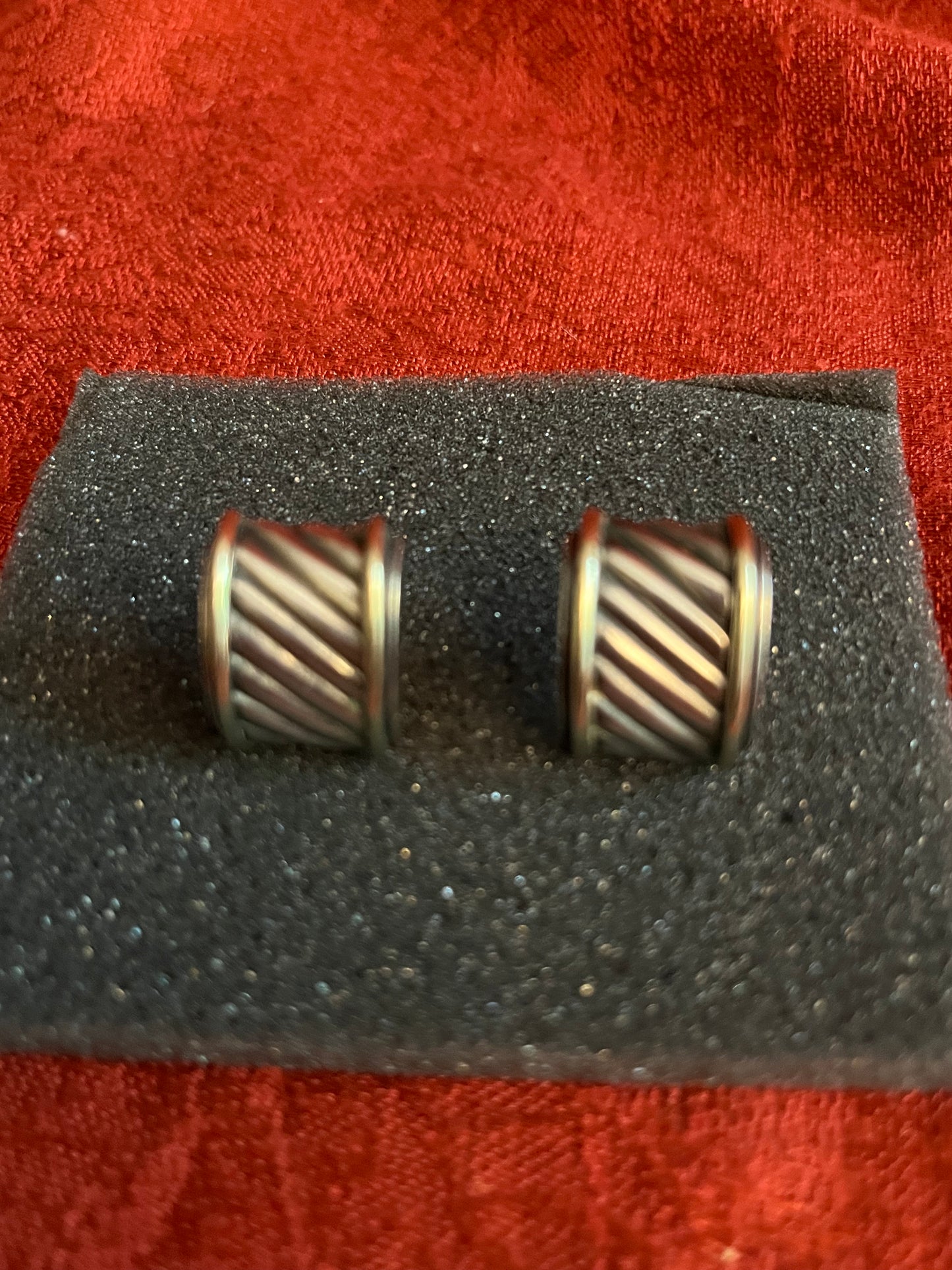 David Yurman 14K & Sterling Cable Classics Cigar Band Stud Earrings