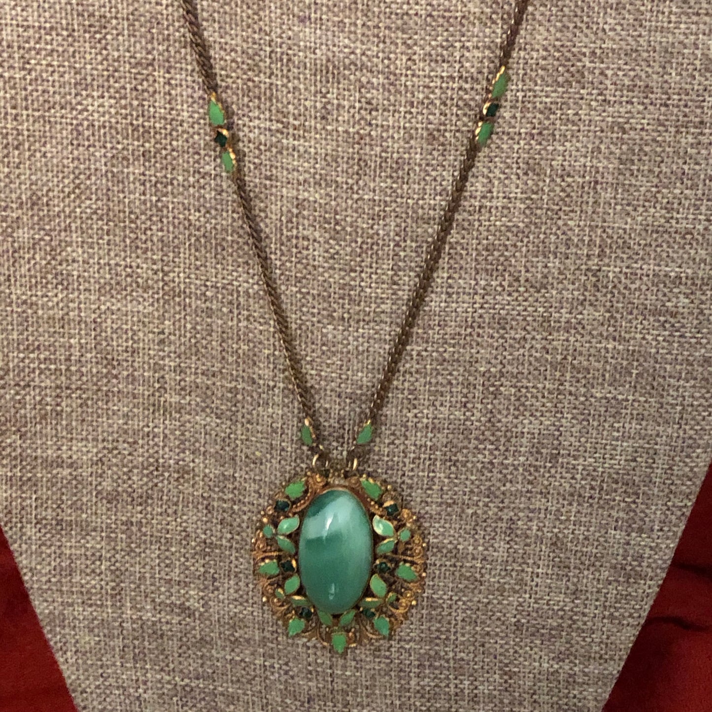 Vintage Inspired Enamel and Rhinestone Necklace