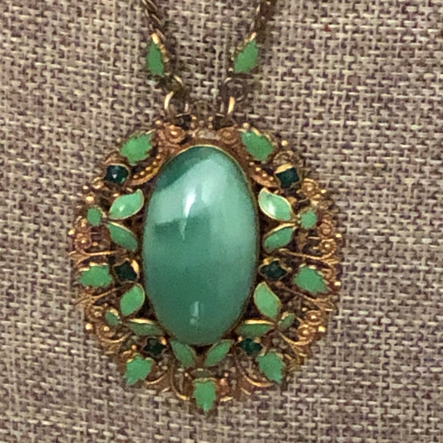 Vintage Inspired Enamel and Rhinestone Necklace