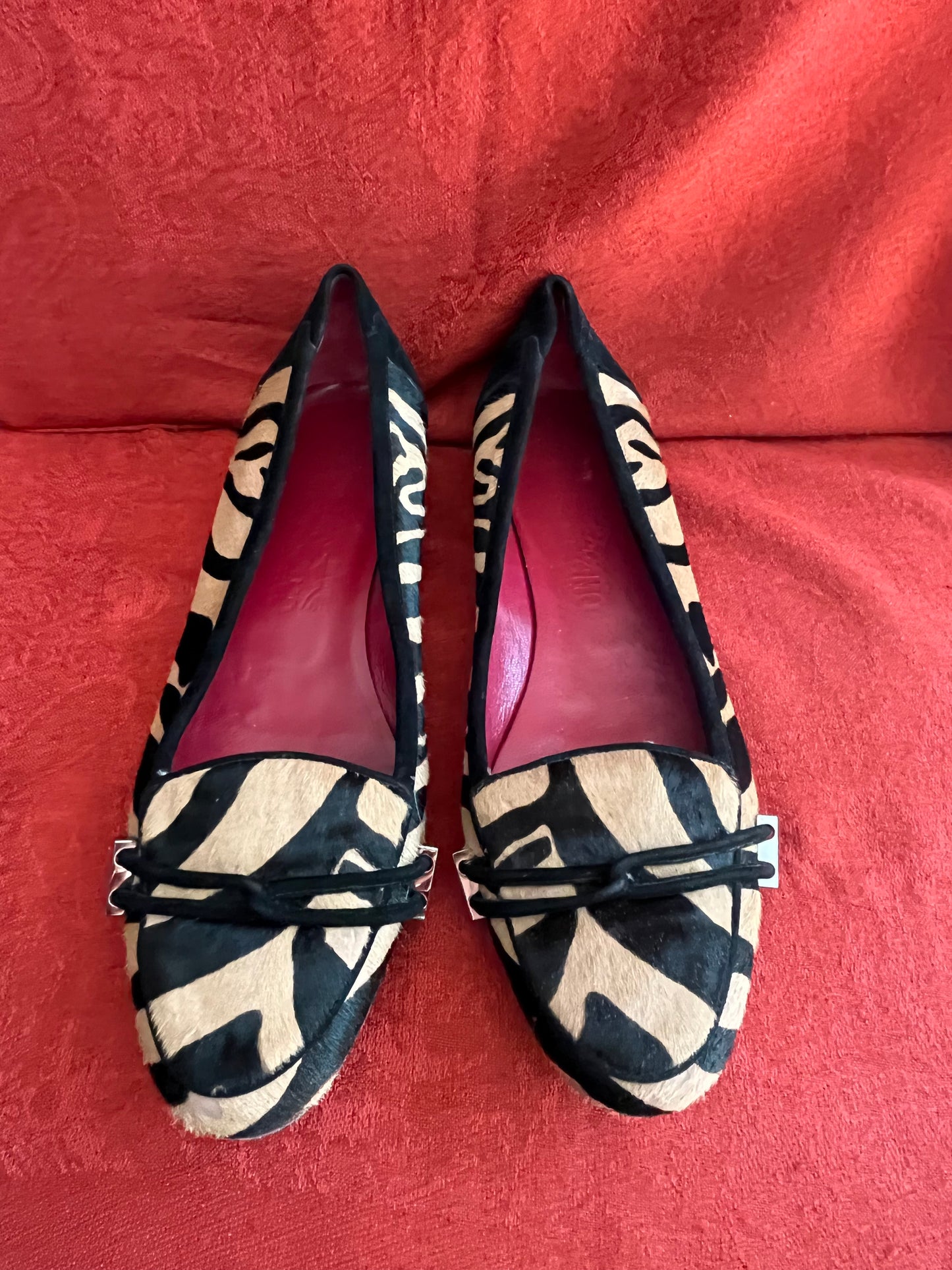 Salvatore Ferragamo Calf Hair Animal Print Flat Shoe-9B