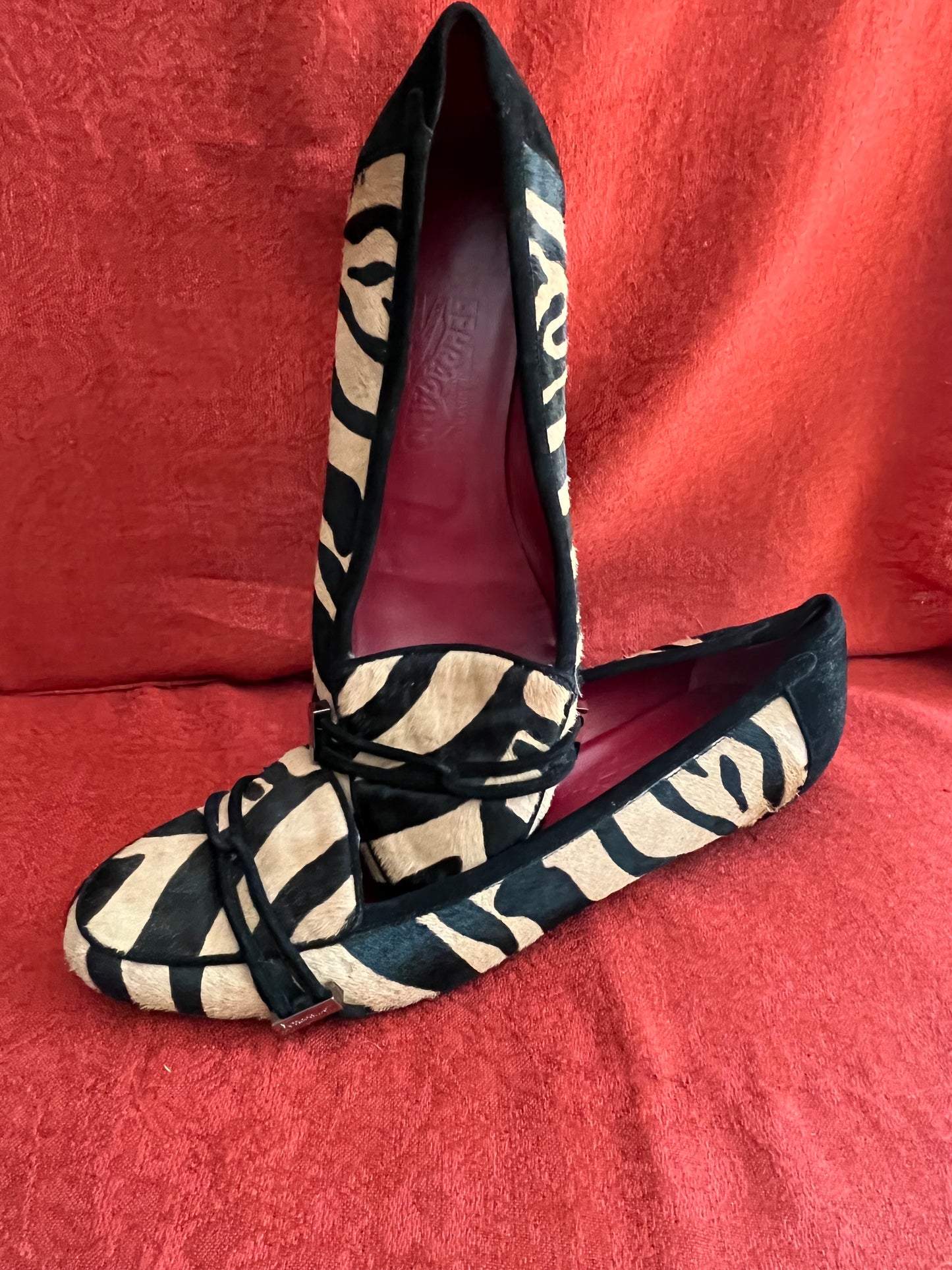 Salvatore Ferragamo Calf Hair Animal Print Flat Shoe-9B