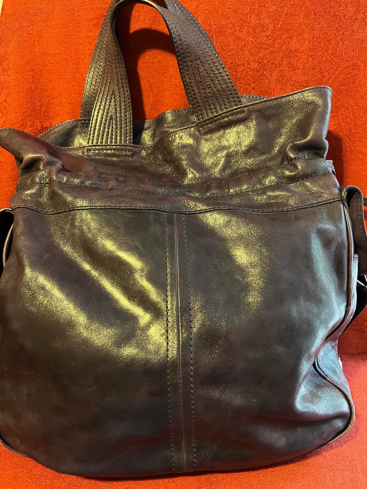 Dark Brown Leather Francesco Biasia Handbag