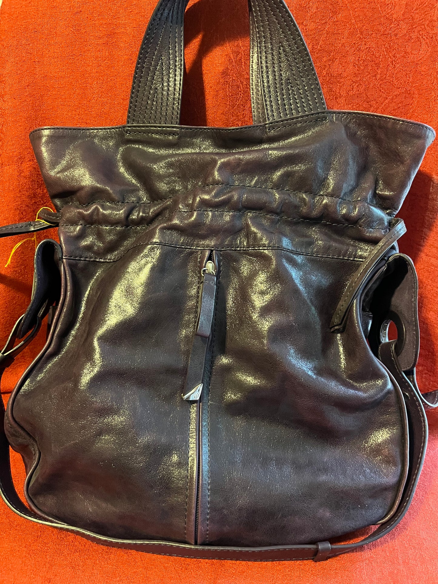 Dark Brown Leather Francesco Biasia Handbag