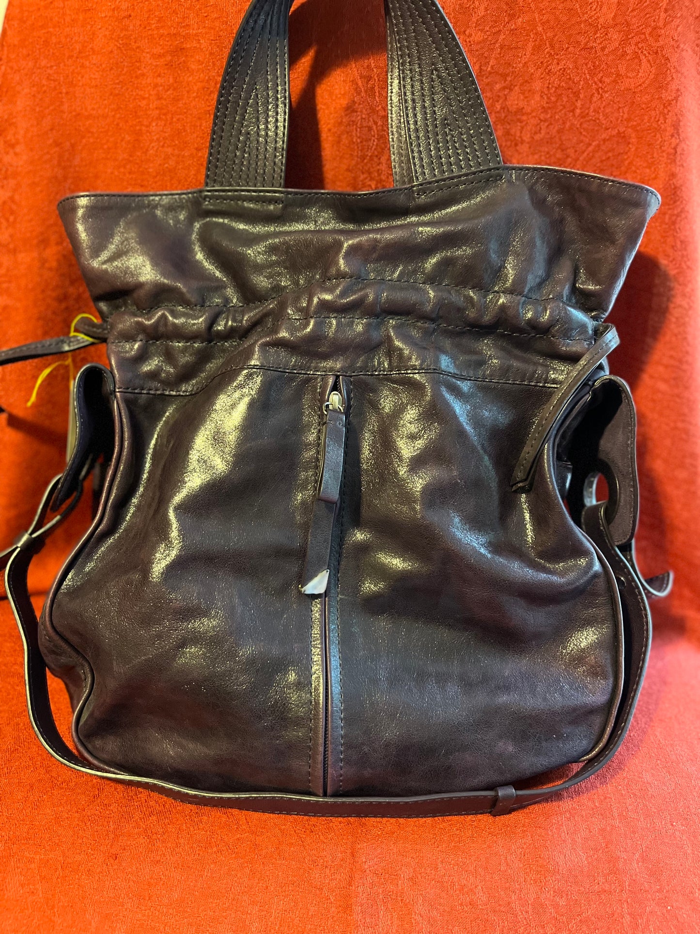 Dark Brown Leather Francesco Biasia Handbag