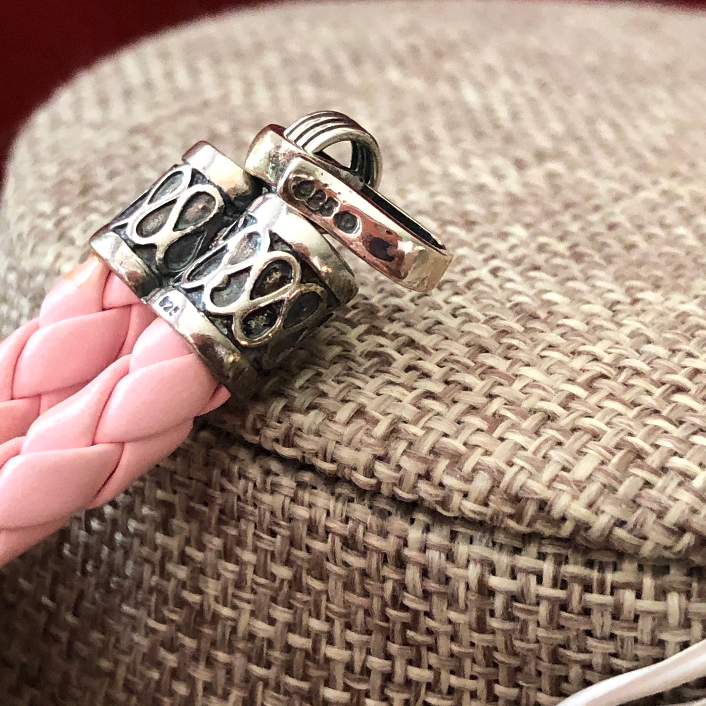 Sterling Leather and Pearl Fashion Necklace