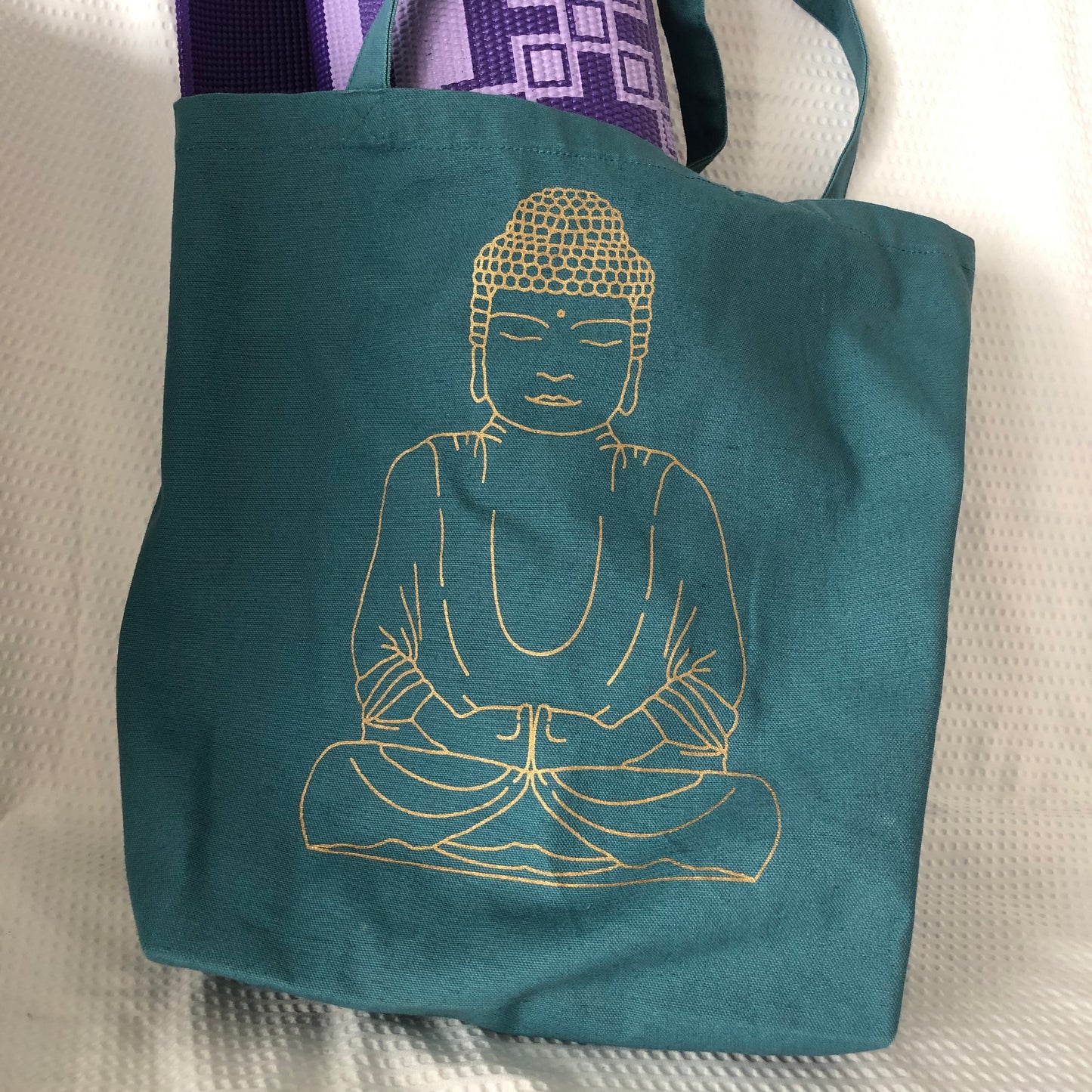 Gaiam Yoga Mat with Buddha Motif Tote Bag