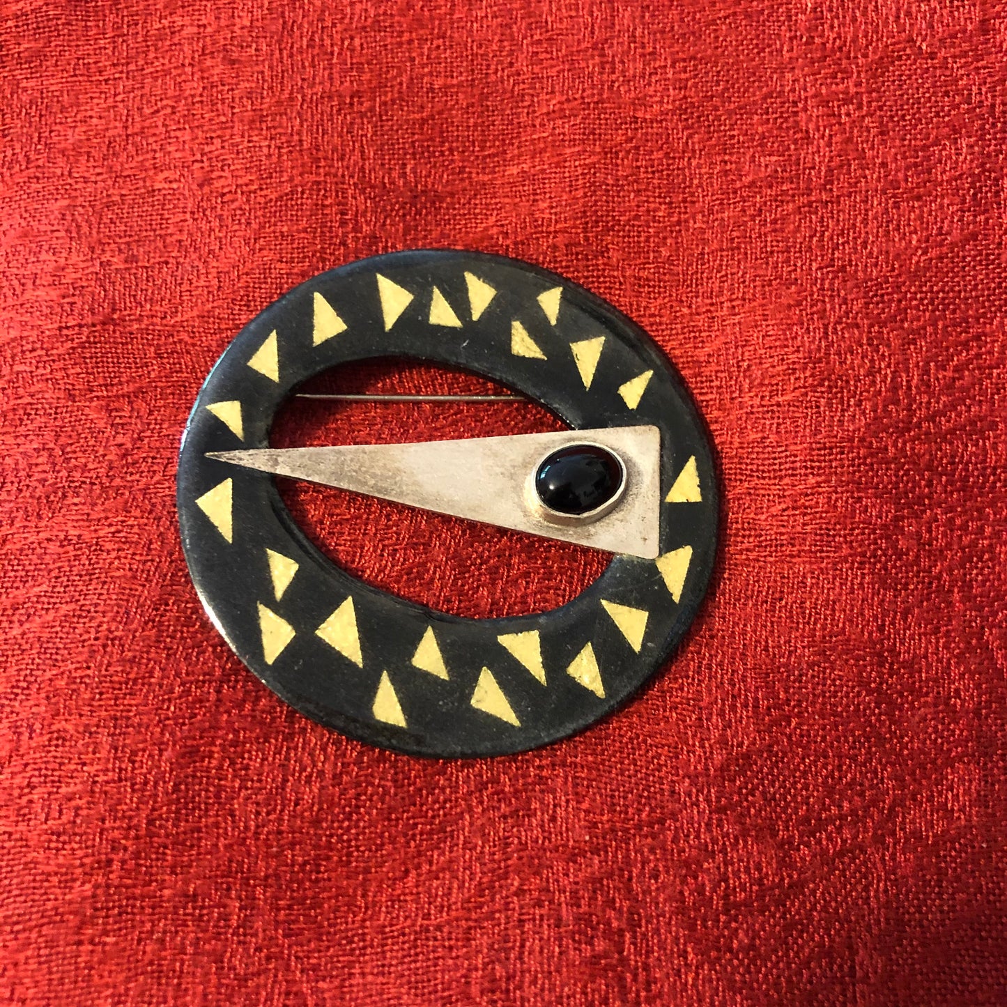 Black & Gold Handcrafted Brooch by Gayle Sparrow