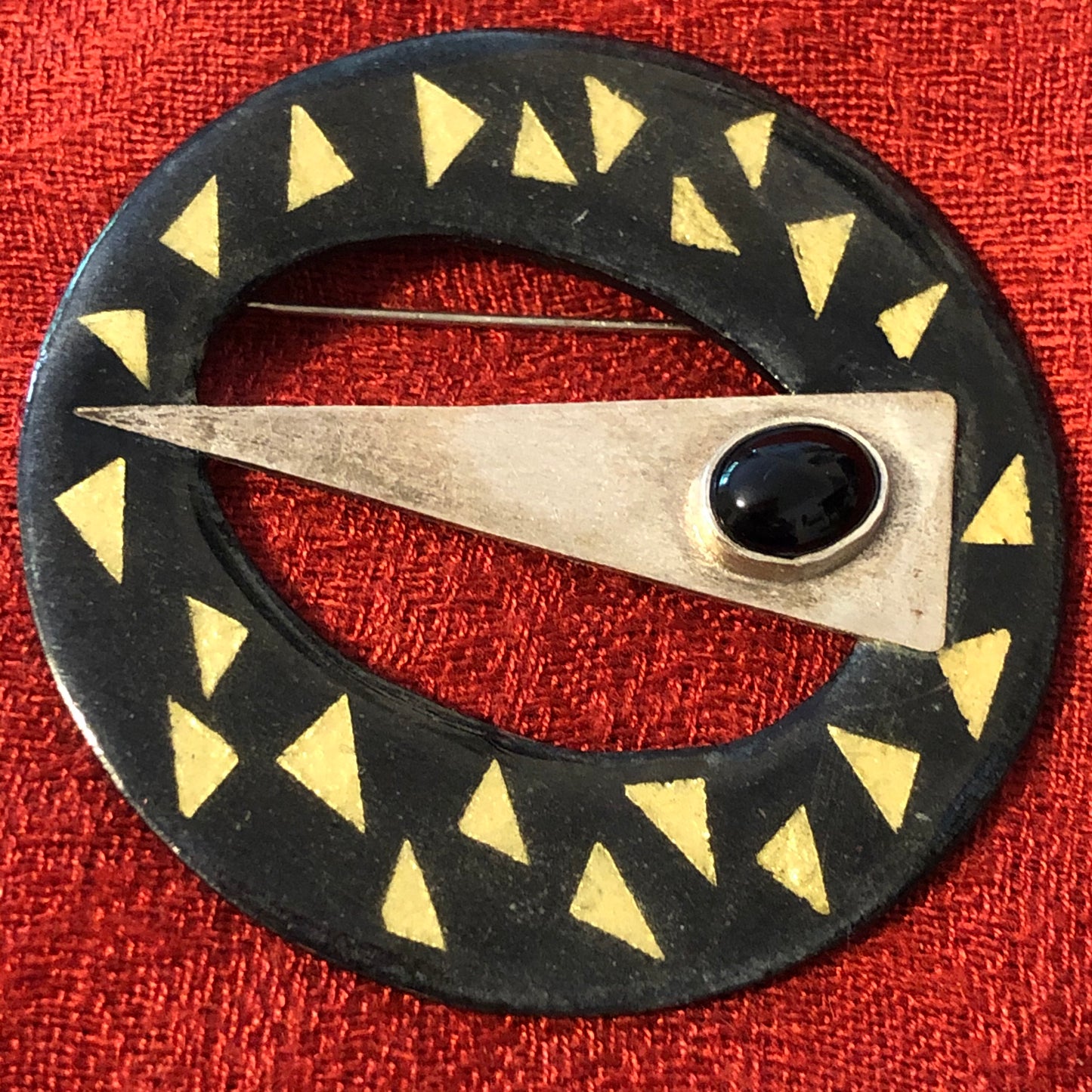 Black & Gold Handcrafted Brooch by Gayle Sparrow