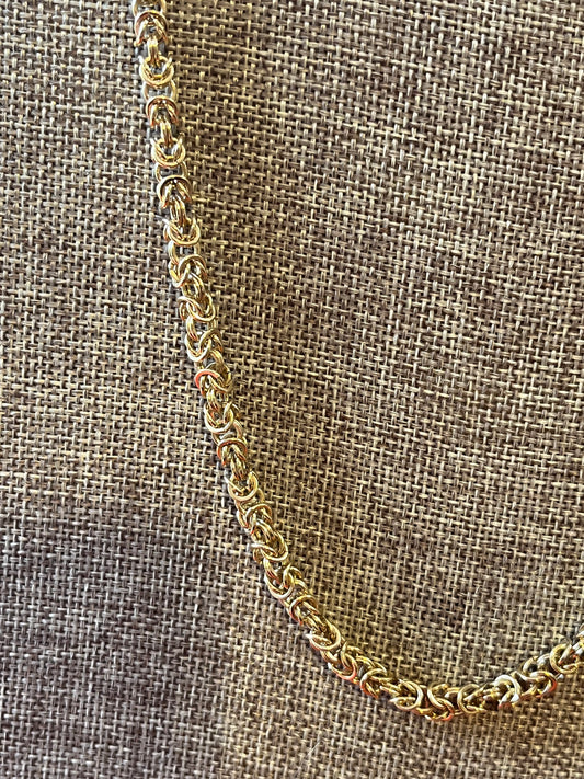 Vintage GIVENCHY Gold Tone Byzantine Style Chain Necklace - 29"