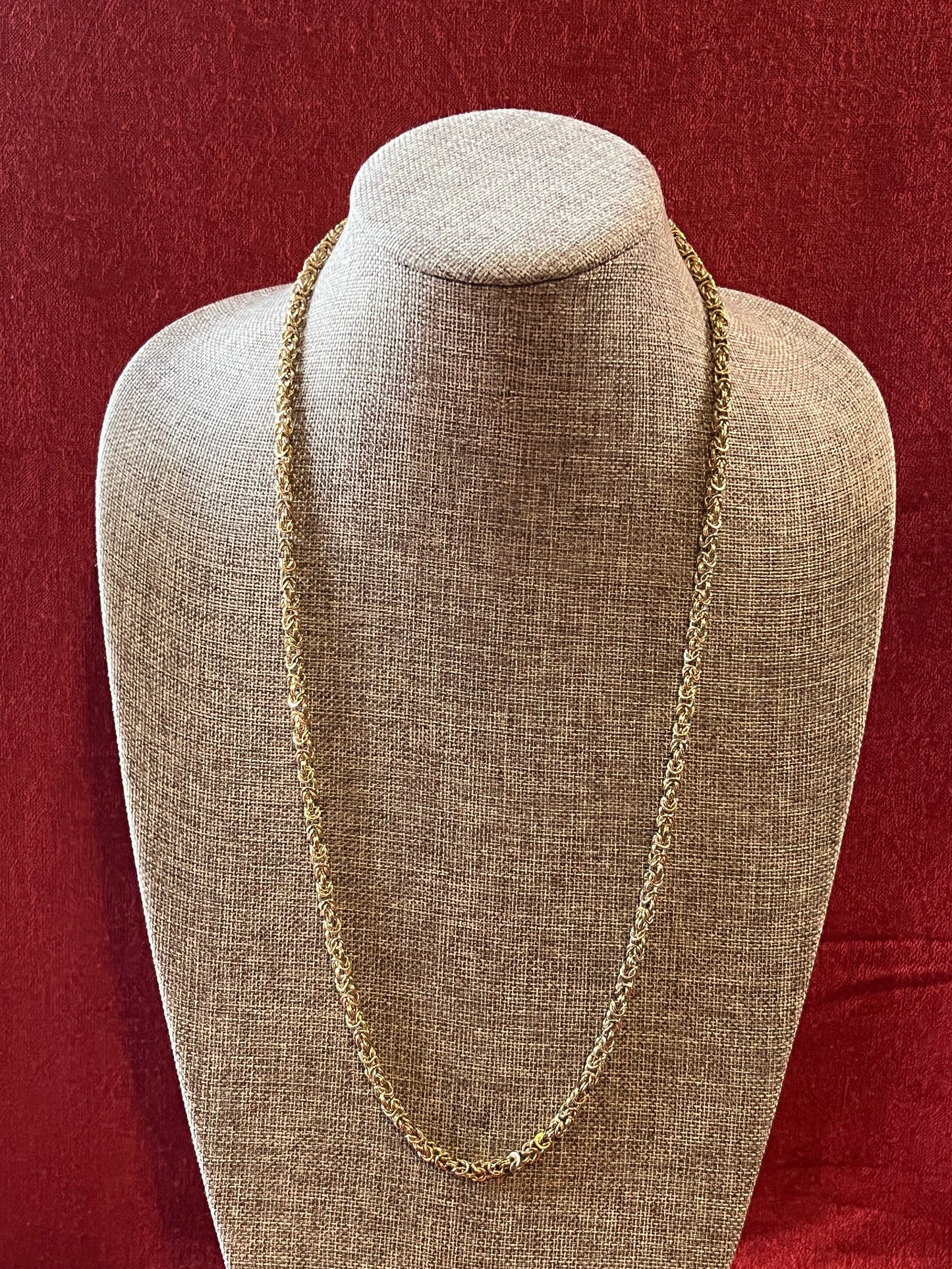 Vintage GIVENCHY Gold Tone Byzantine Style Chain Necklace - 29"