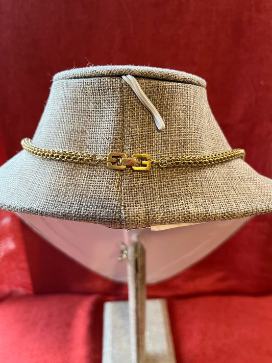 Vintage GIVENCHY Gold Tone Foxtail Style Chain Necklace