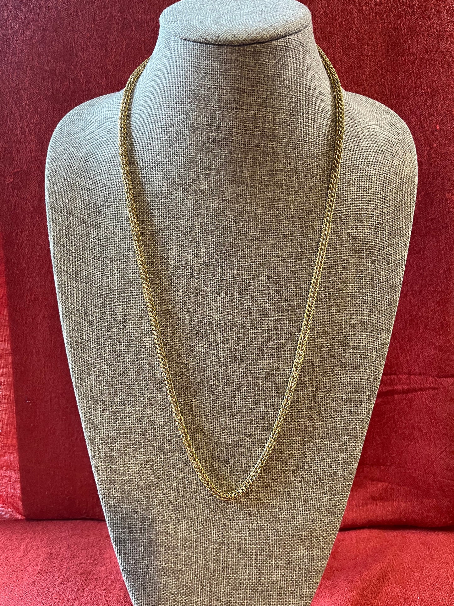 Vintage GIVENCHY Gold Tone Foxtail Style Chain Necklace
