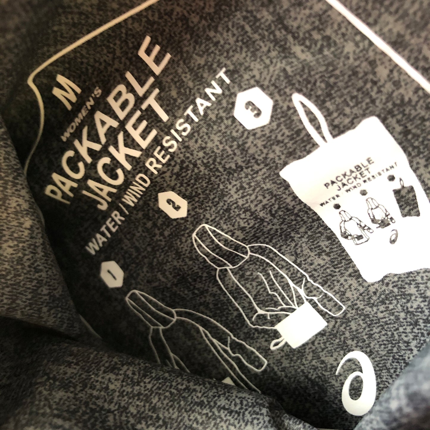 Asics Grey Packable Jacket-Size M