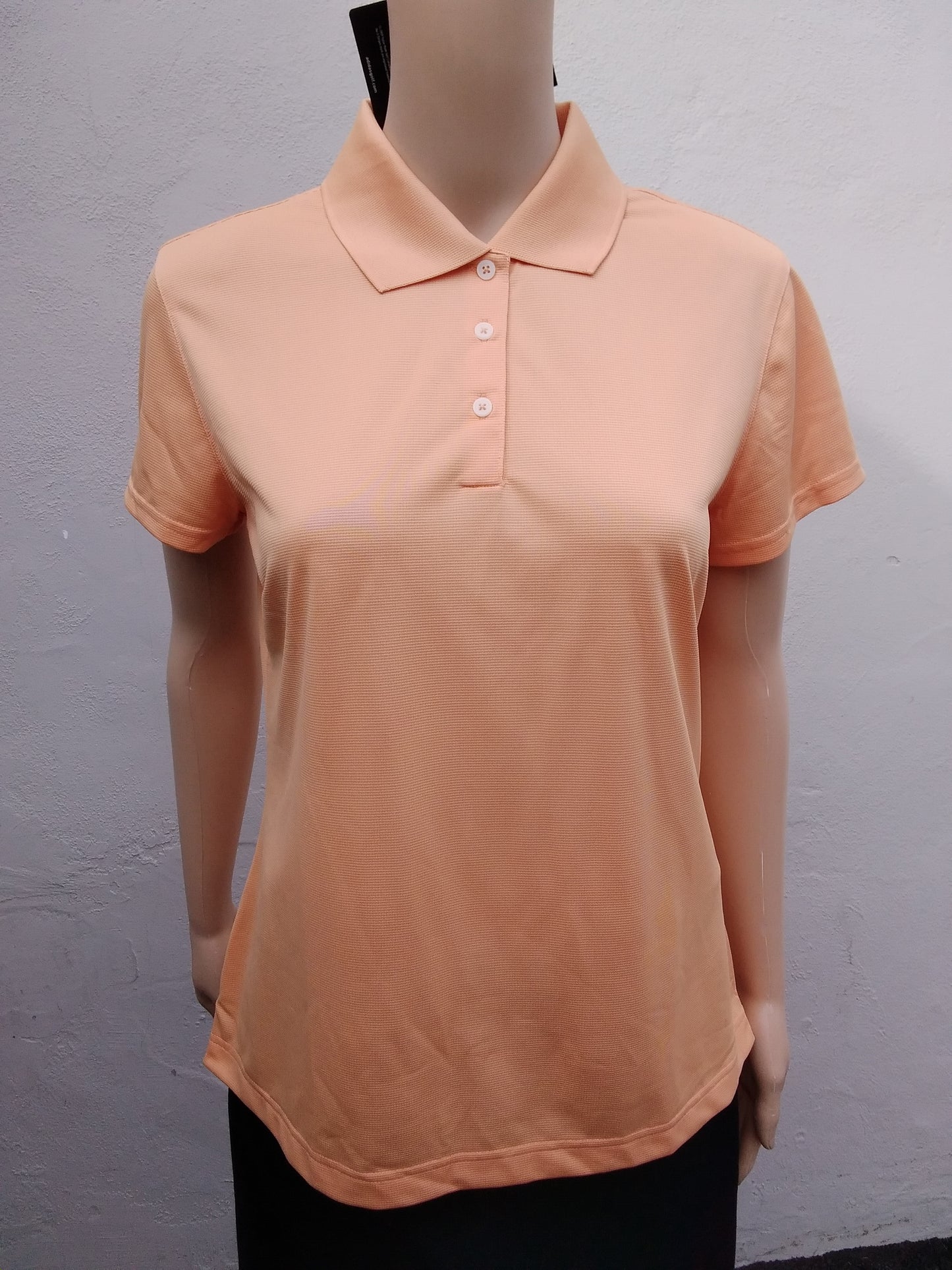 NWT - Adidas Golf peach Climalite Textured Solid Polo Shirt - S