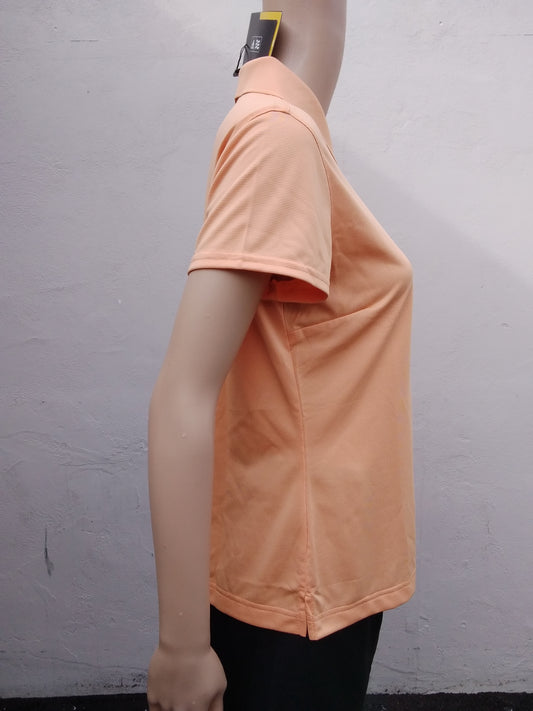 NWT - Adidas Golf peach Climalite Textured Solid Polo Shirt - M