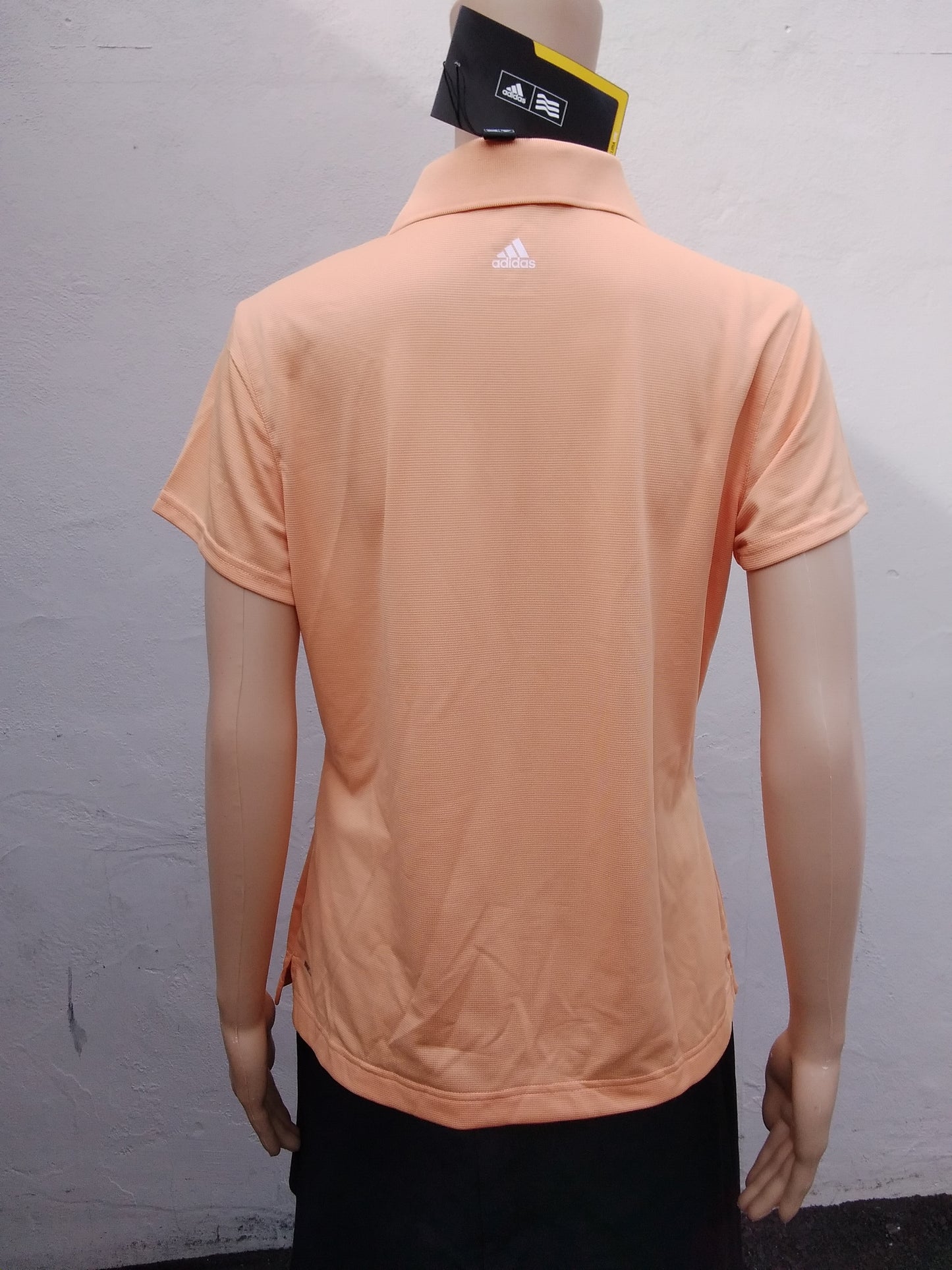 NWT - Adidas Golf peach Climalite Textured Solid Polo Shirt - M