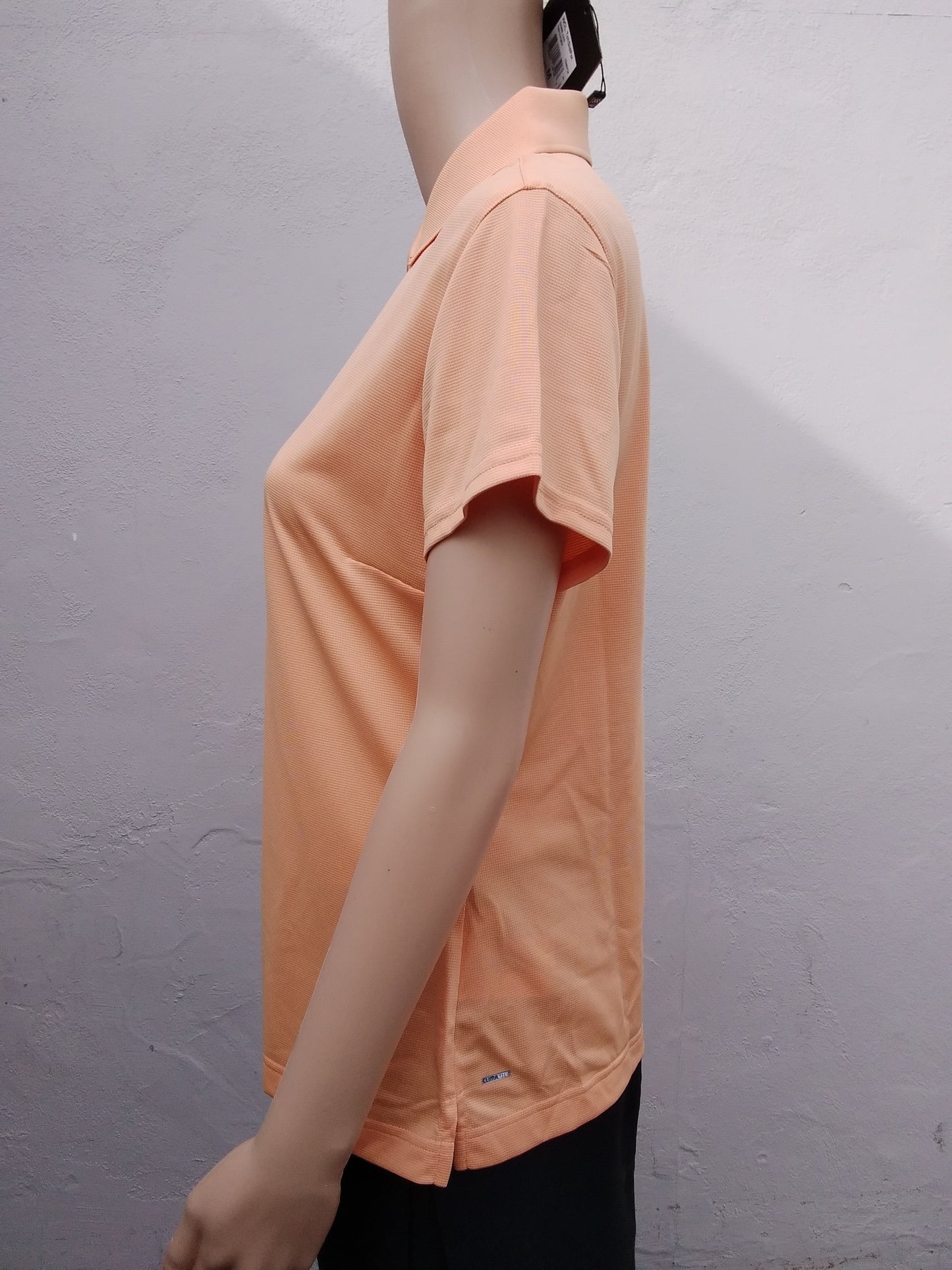 NWT - Adidas Golf peach Climalite Textured Solid Polo Shirt - M