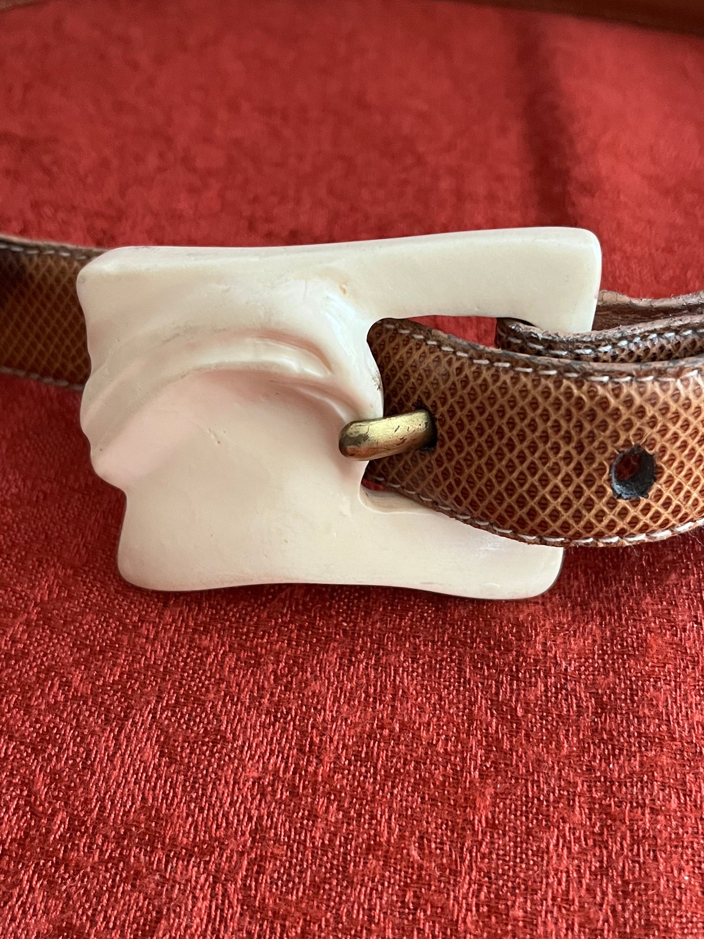 Vintage Ilana Goor Genuine Karung Skin Belt