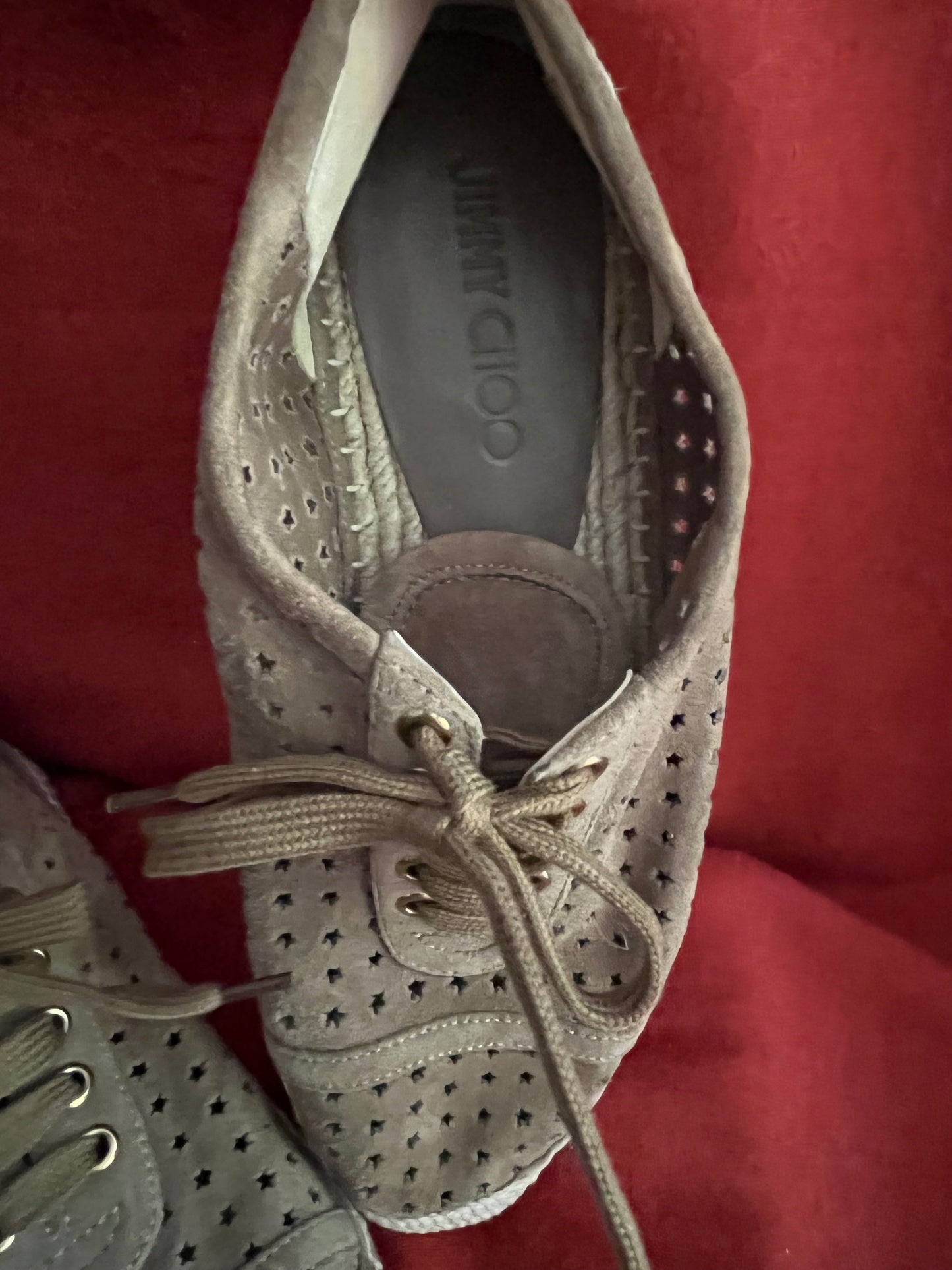 Jimmy Choo Suede Tie Espadrilles Made in Spain-Size 8.5