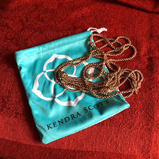 Kendra Scott Rose Gold Tone Lariat Necklace with Tassel