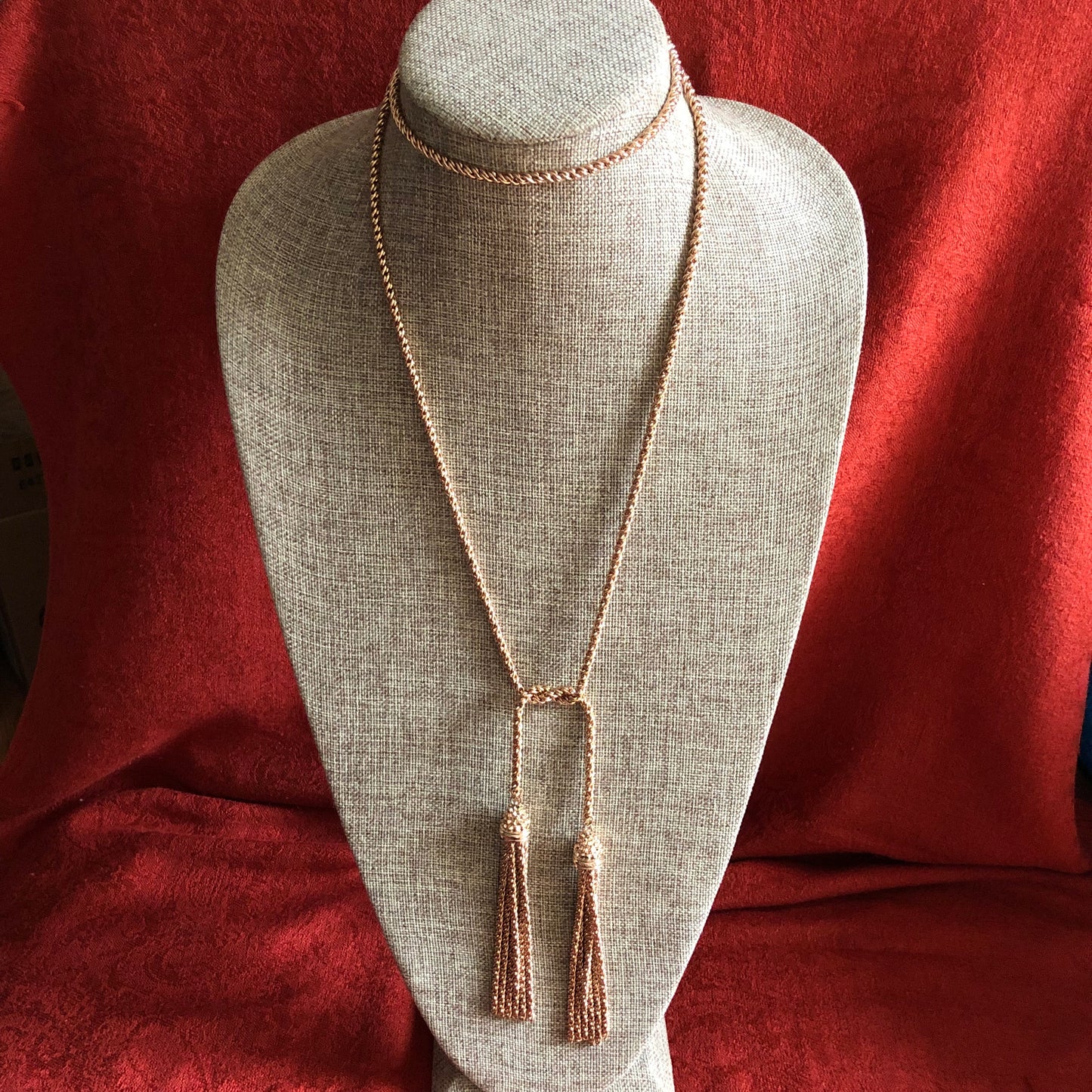 Kendra Scott Rose Gold Tone Lariat Necklace with Tassel