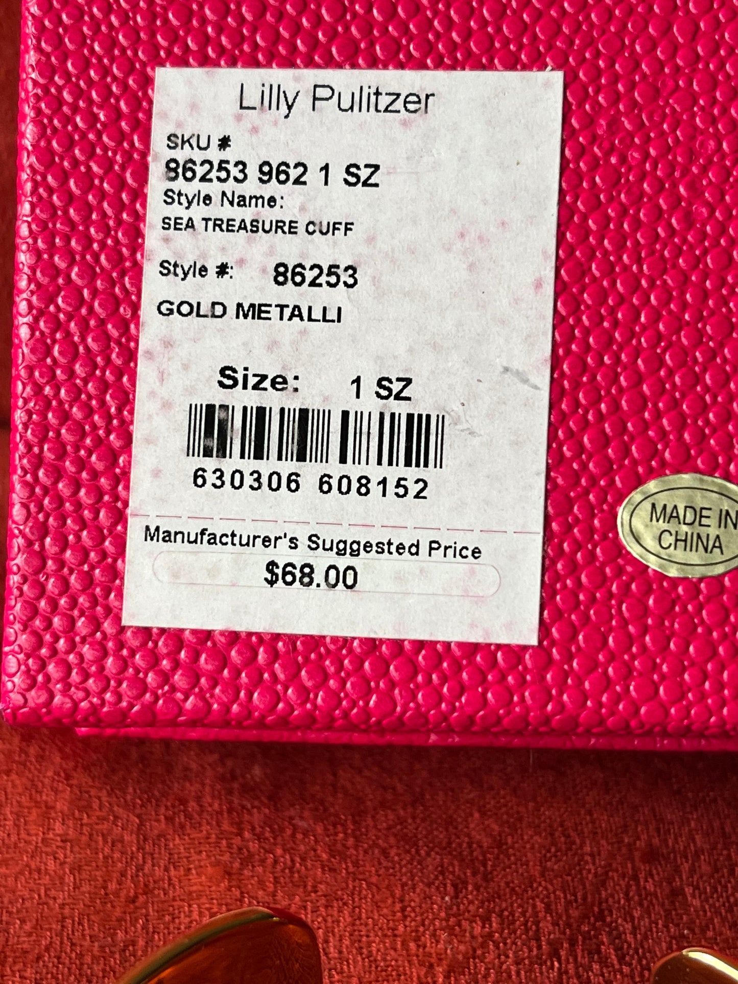Lilly Pulitzer Gold Metallic Sea Treasure Cuff-NIB