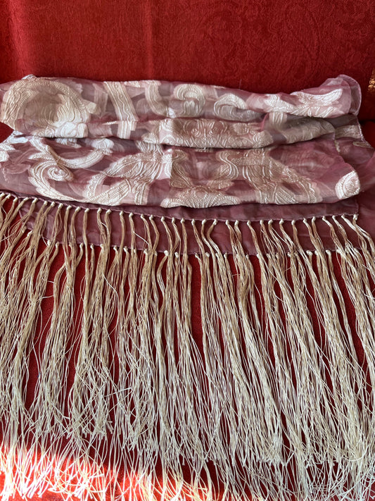 Nordstorm Silk Burnout Scarf With Fringe