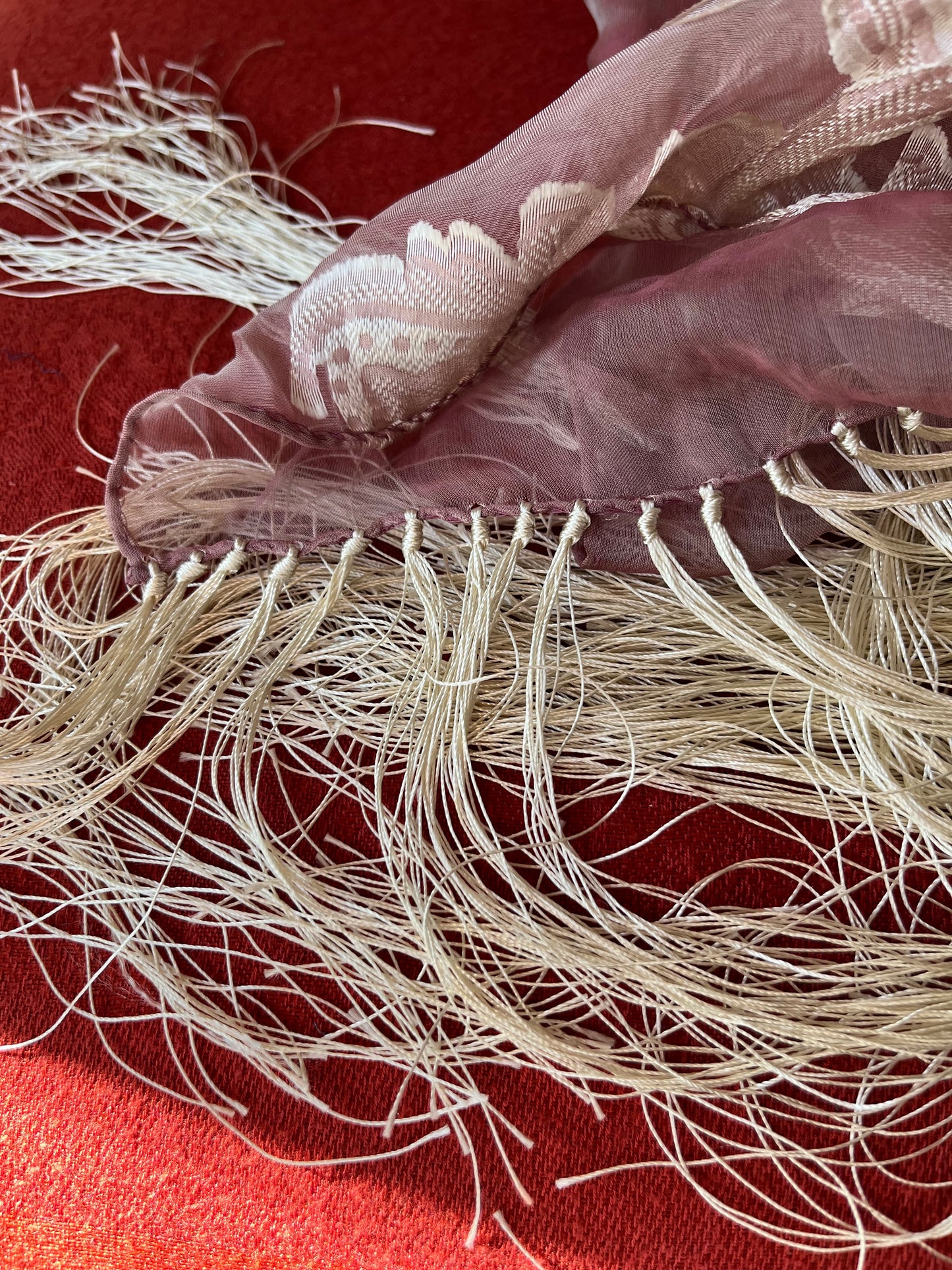 Nordstorm Silk Burnout Scarf With Fringe