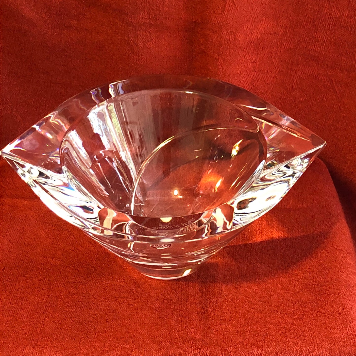 Orrefors Sweden Crystal Bowl-Marin Swirl Cut - #4776-12