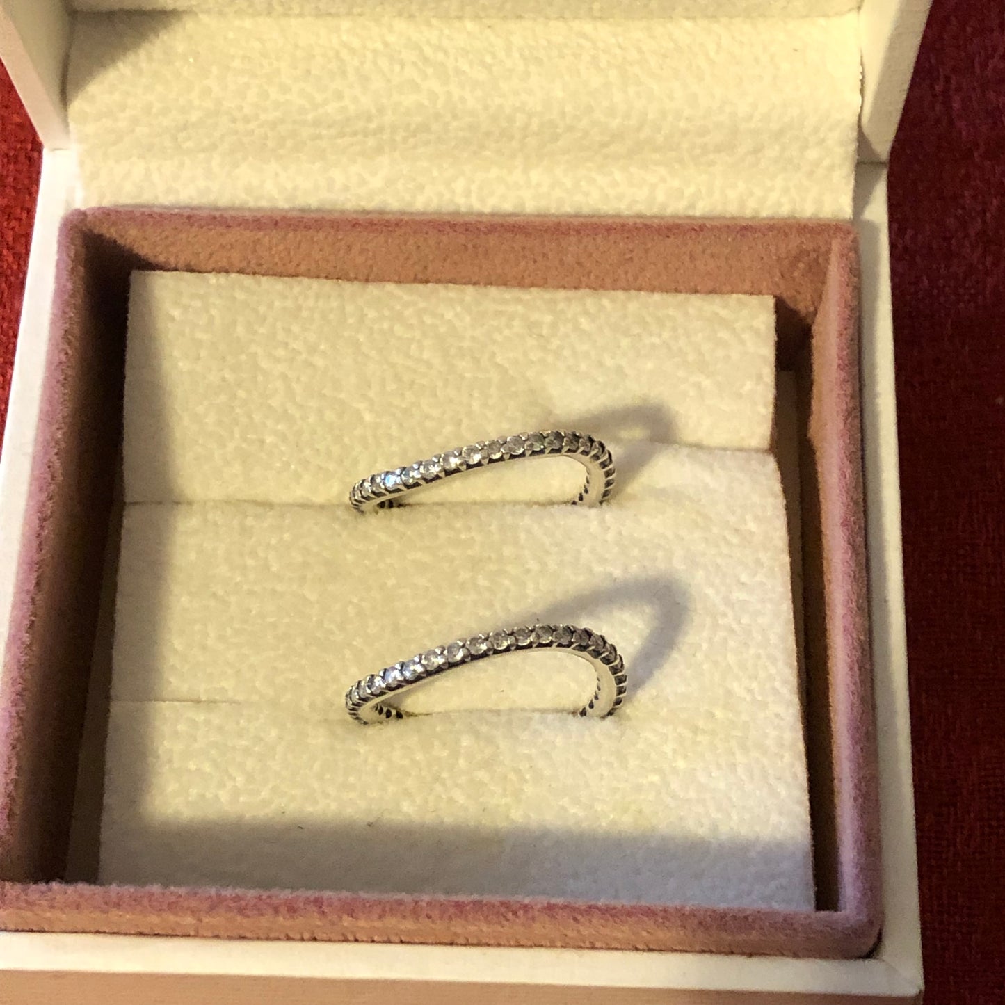 Pandora Wavy Eternity Ring, Set of 2-Size 54 (7)