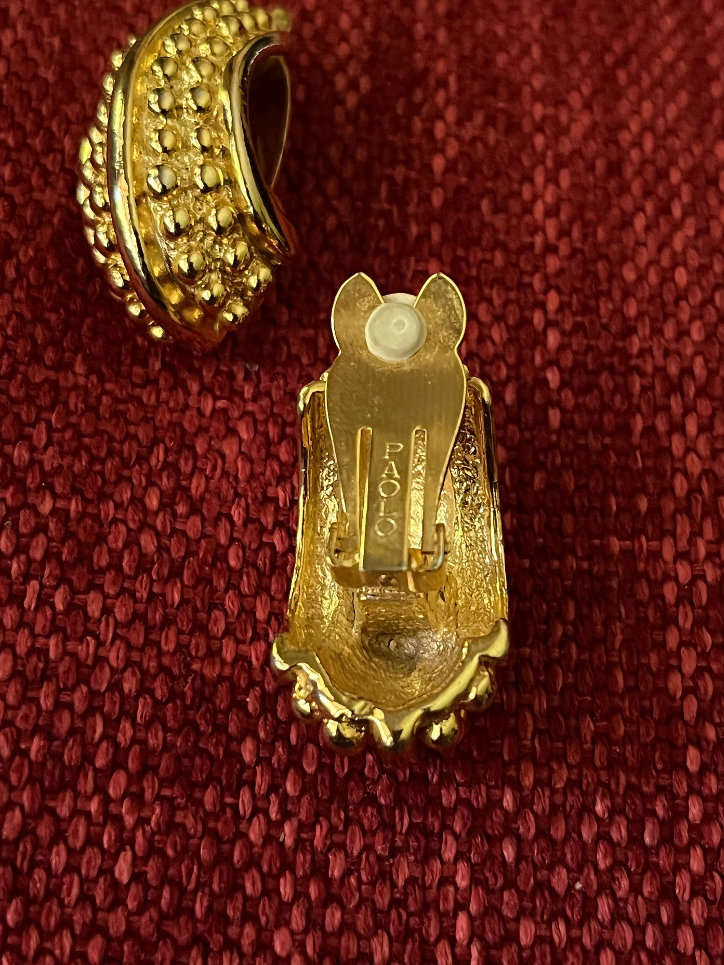 Vintage 90s Gold Tone Paolo Gucci Clip On Earrings