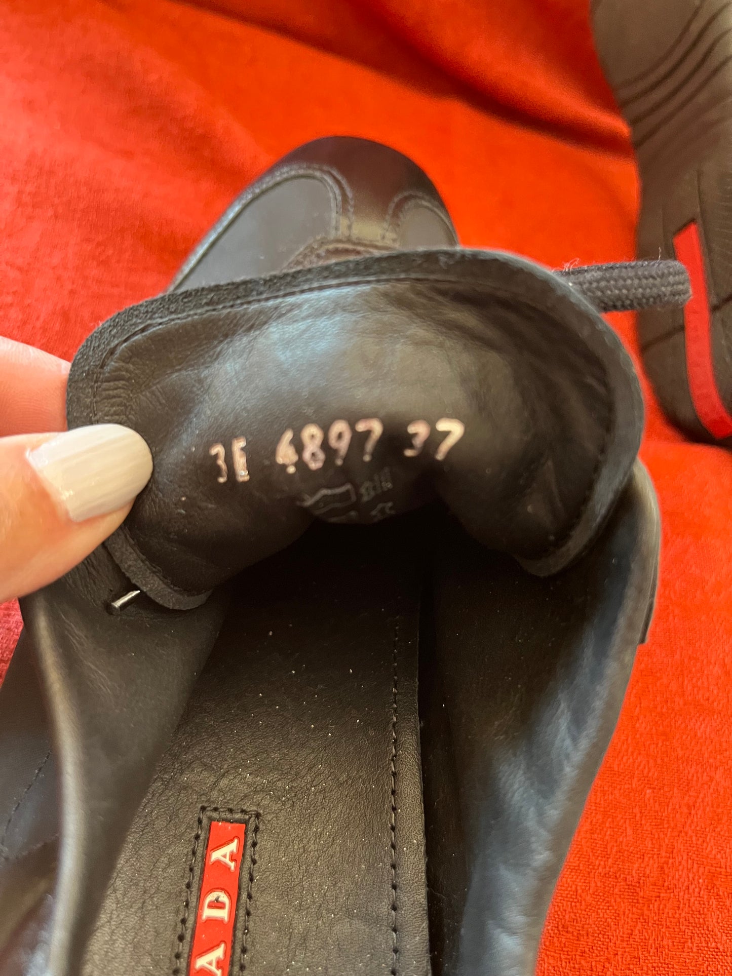 Prada Nylon Sneakers with Saffiano Leather Trim Size 37 (6.5 US)