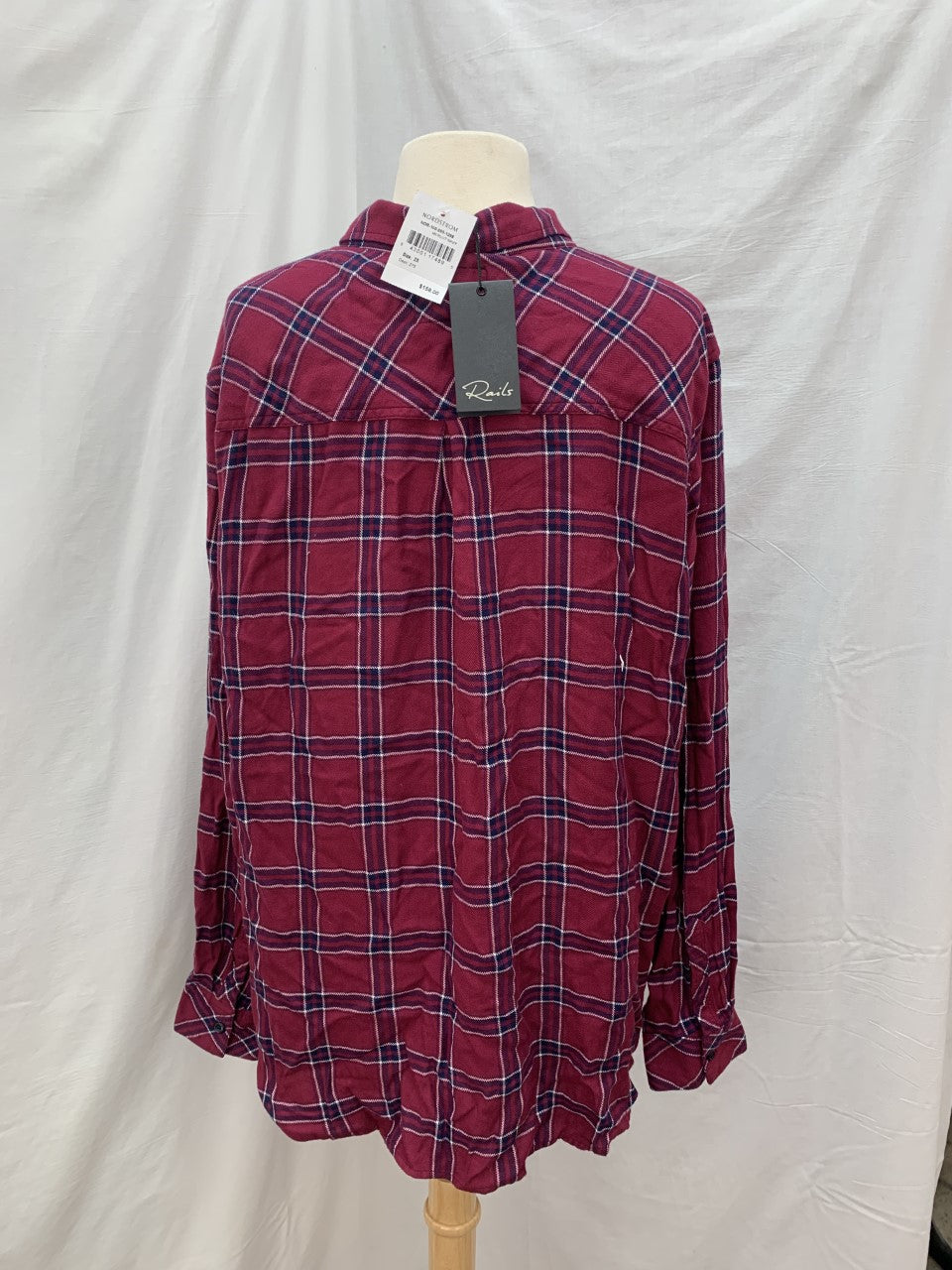 NWT - RAILS merlot navy Plaid Rayon Button Up Hunter Shirt - 2X