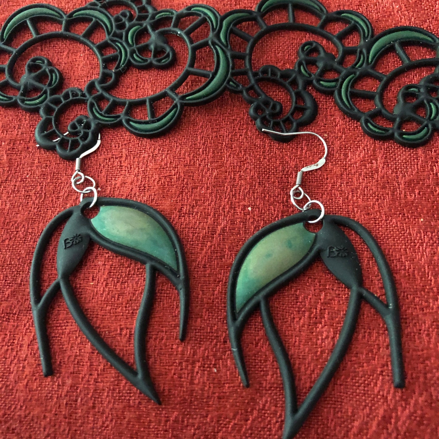 Laser Cut Rubber Bracelet and Earring Set